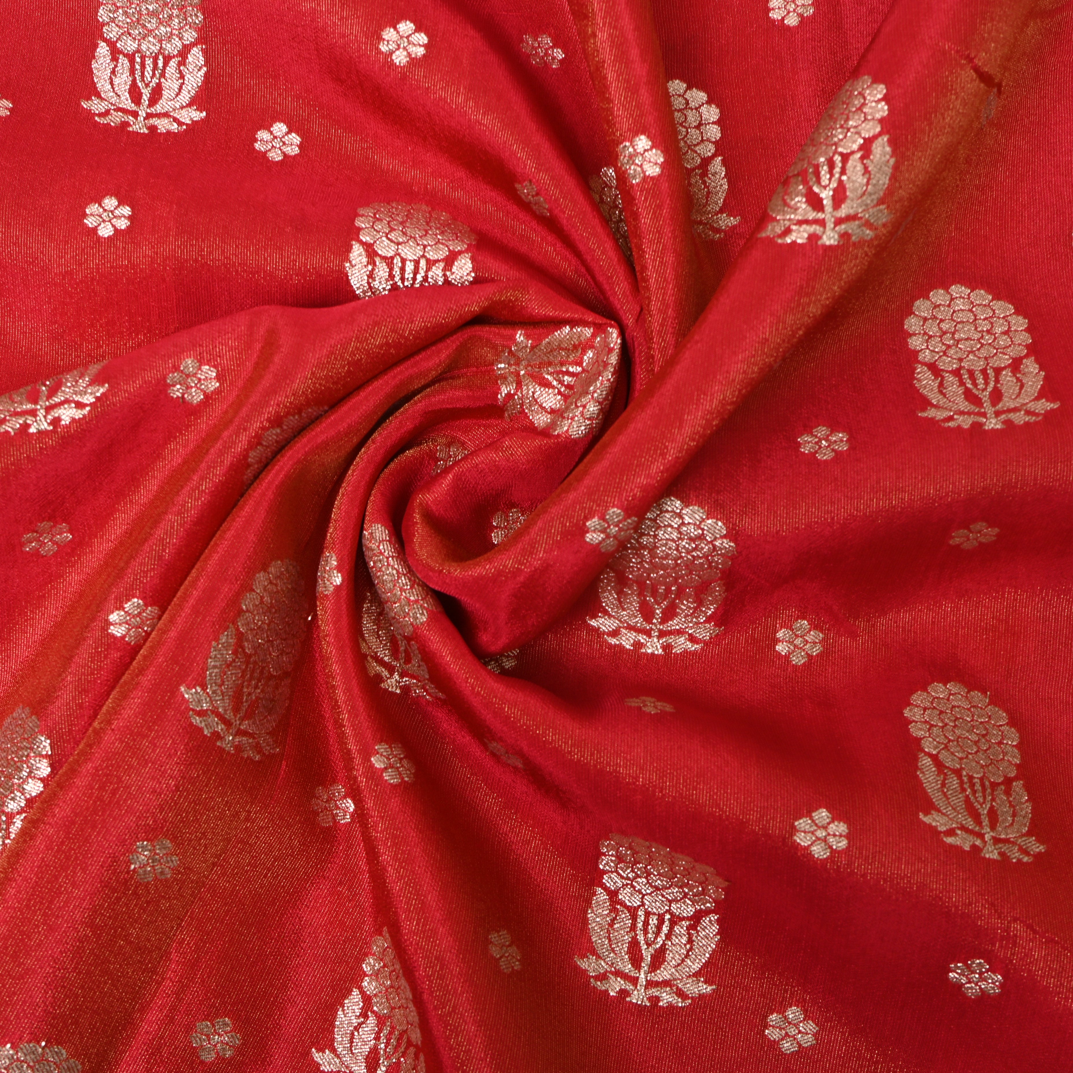 Crimson Jamawar Silk Fabric