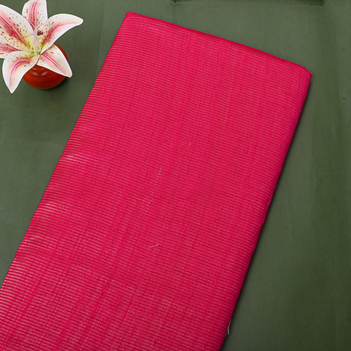 Fuchsia Fine Line Thread Work Jamawar Silk Fabric