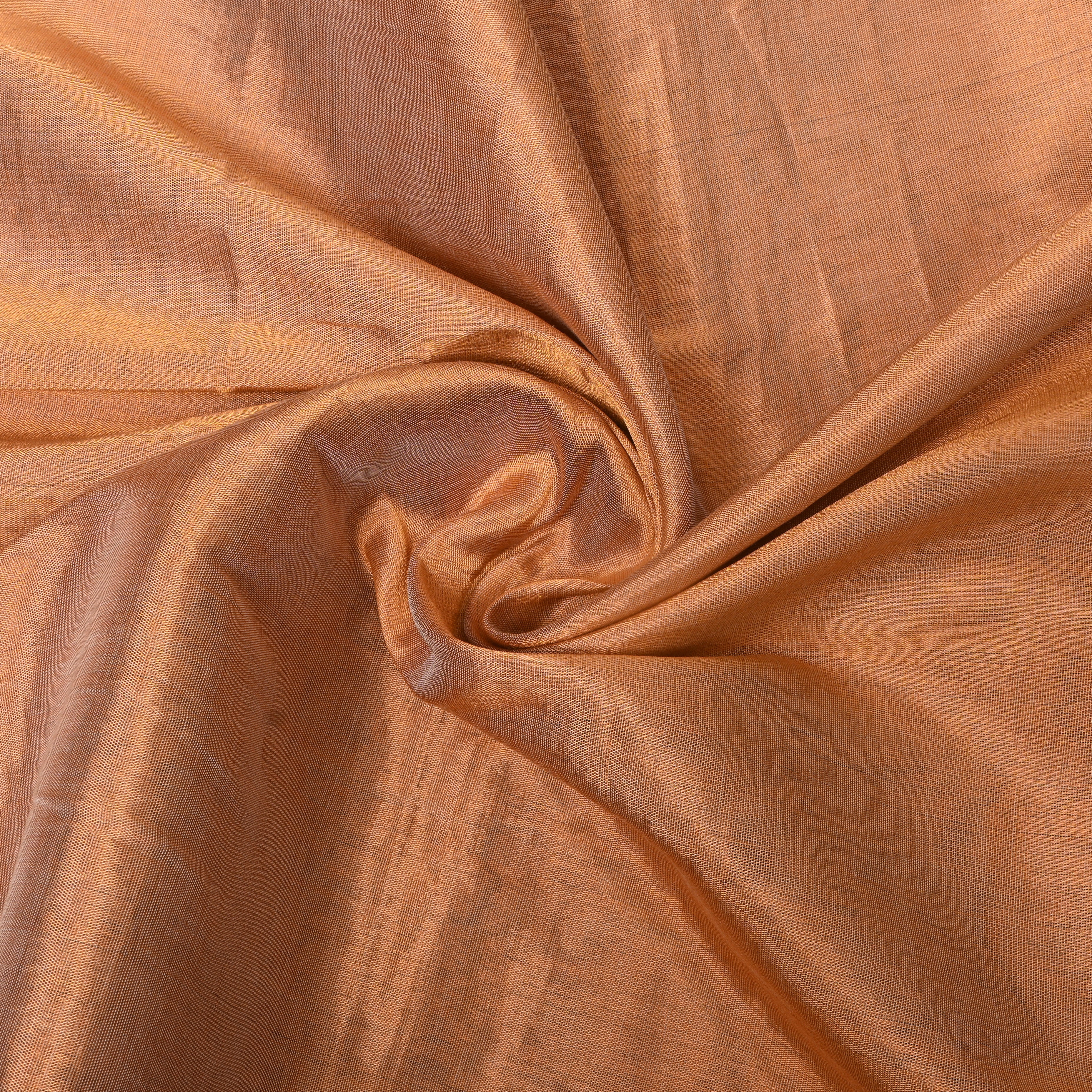 Golden Copper Plain Kanchi Tissue Fabric