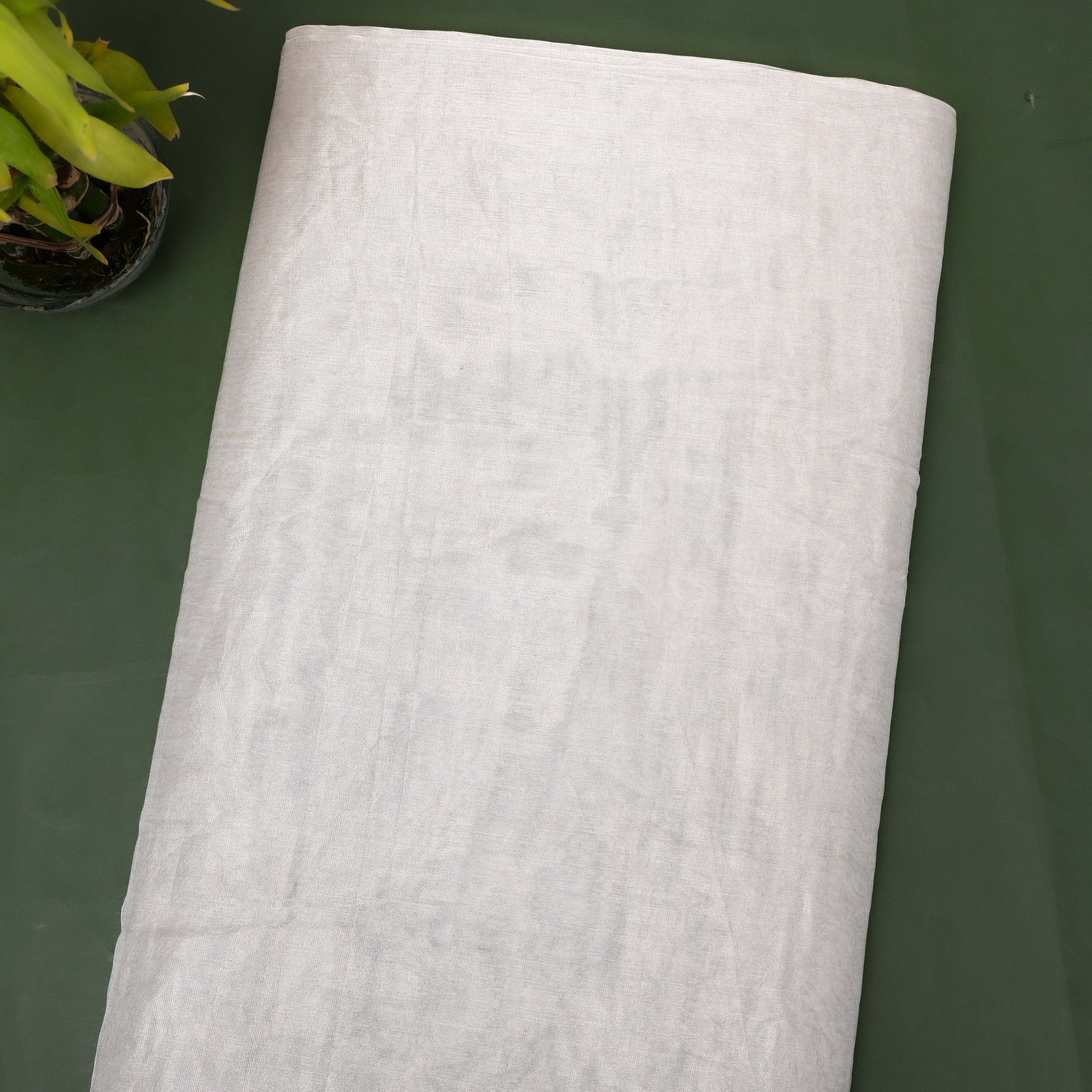 Silver White Metallic Glow Tissue