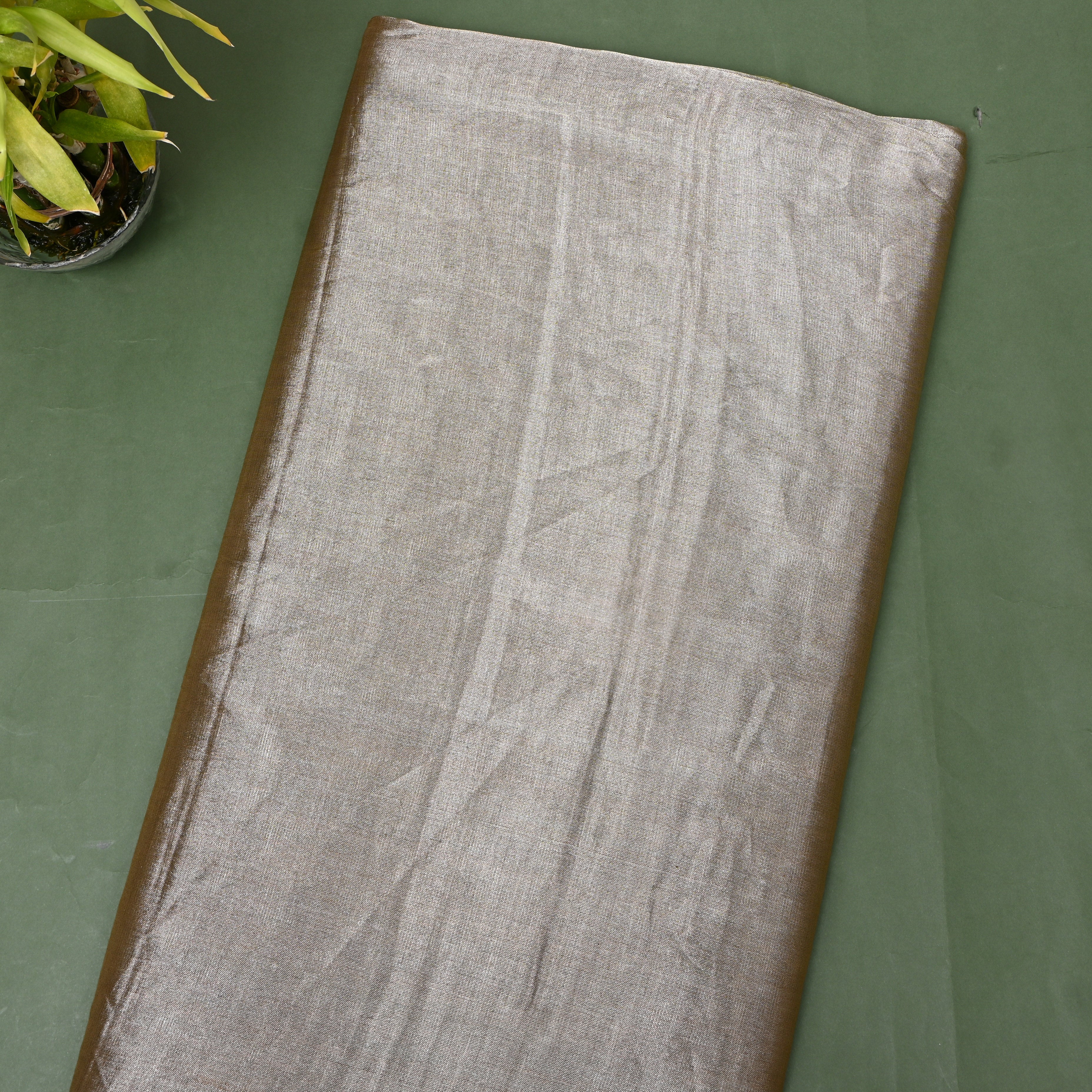 Silver Grey Sheen Kanchi Tissue