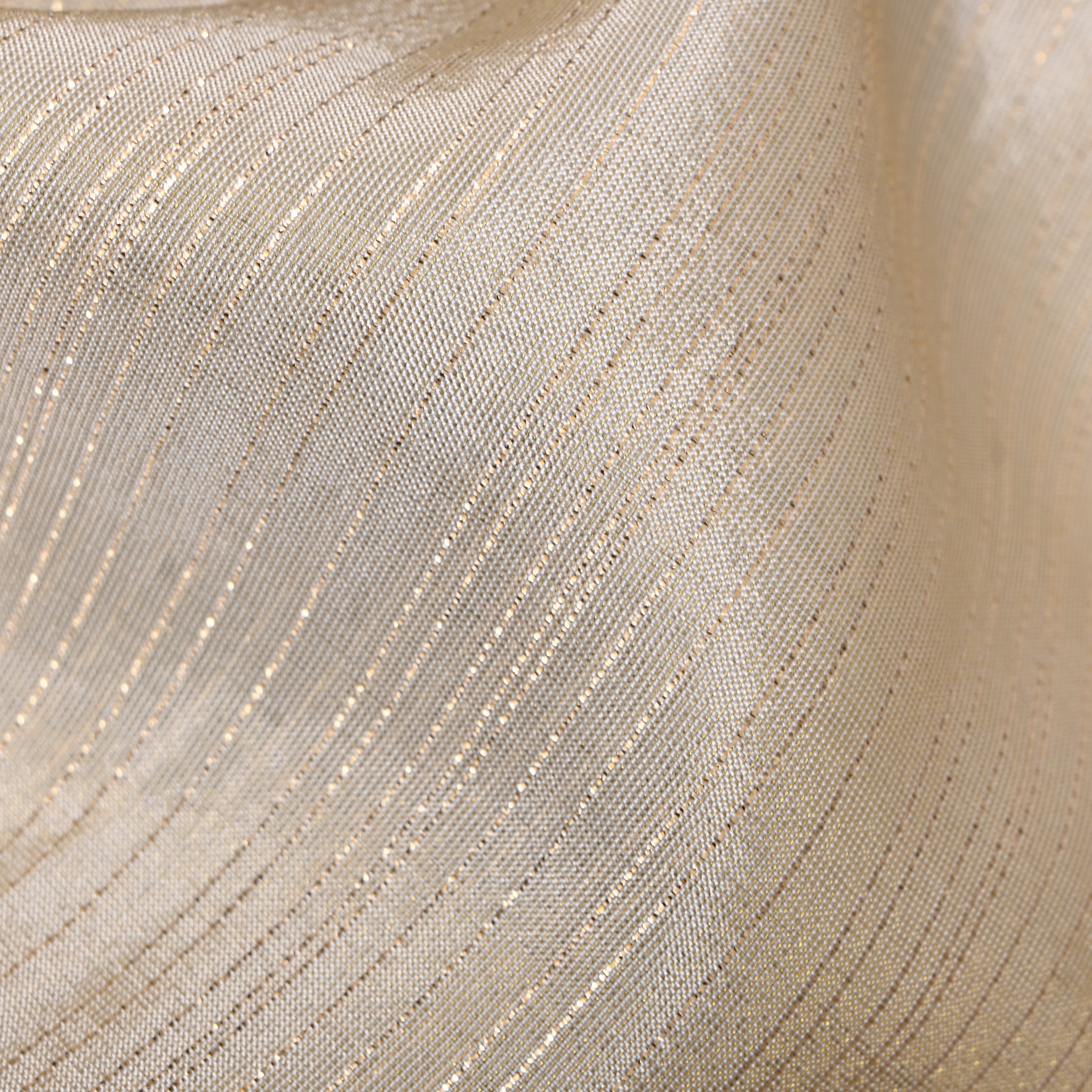 Beige Self-Stripe Jamawar Silk Fabric