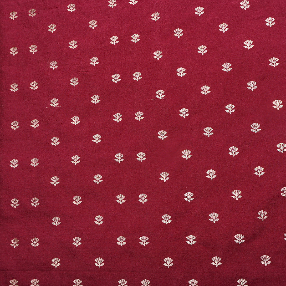 Deep Wine Banarasi Silk With Silver Butti