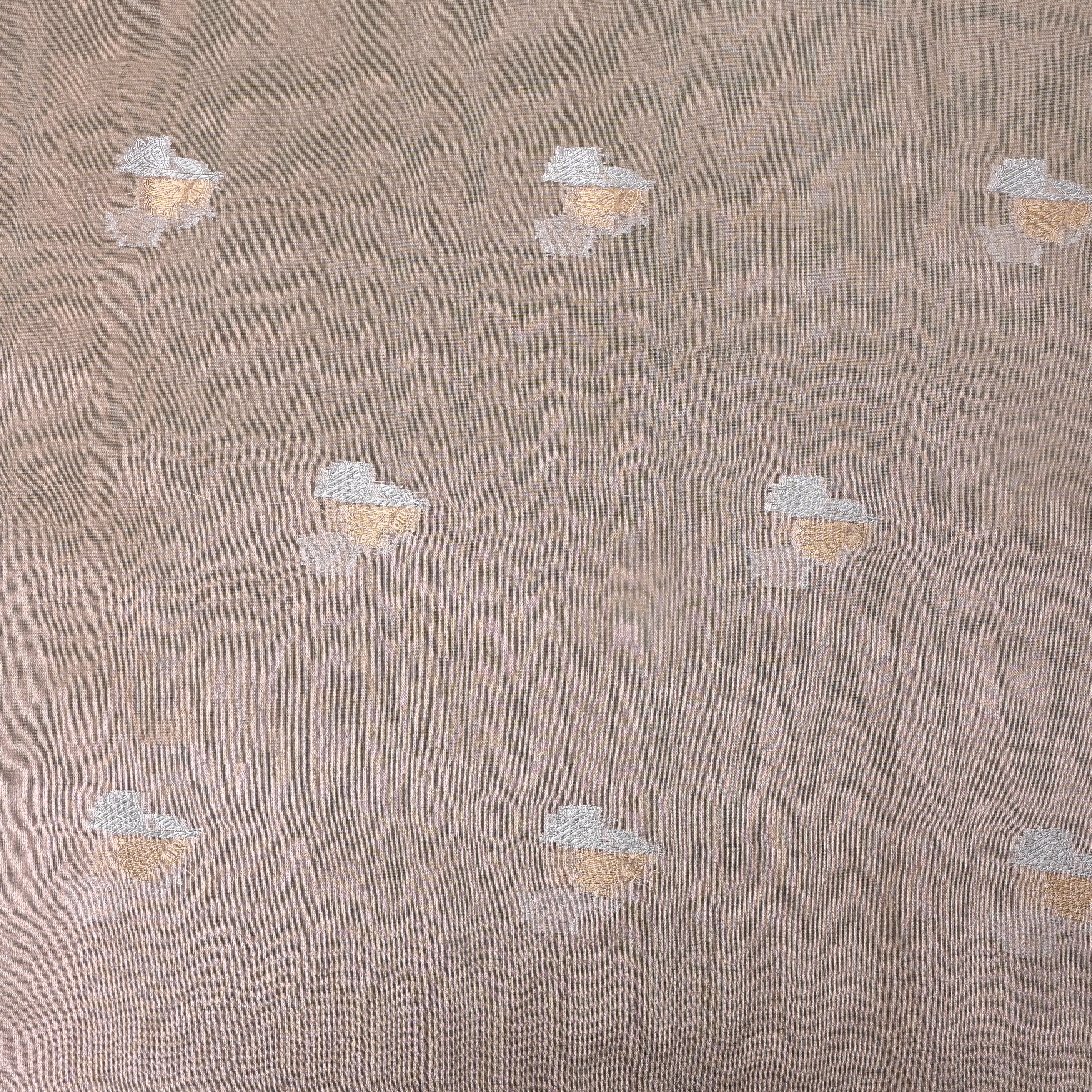 Peach Floral Booti Jamawar Fabric