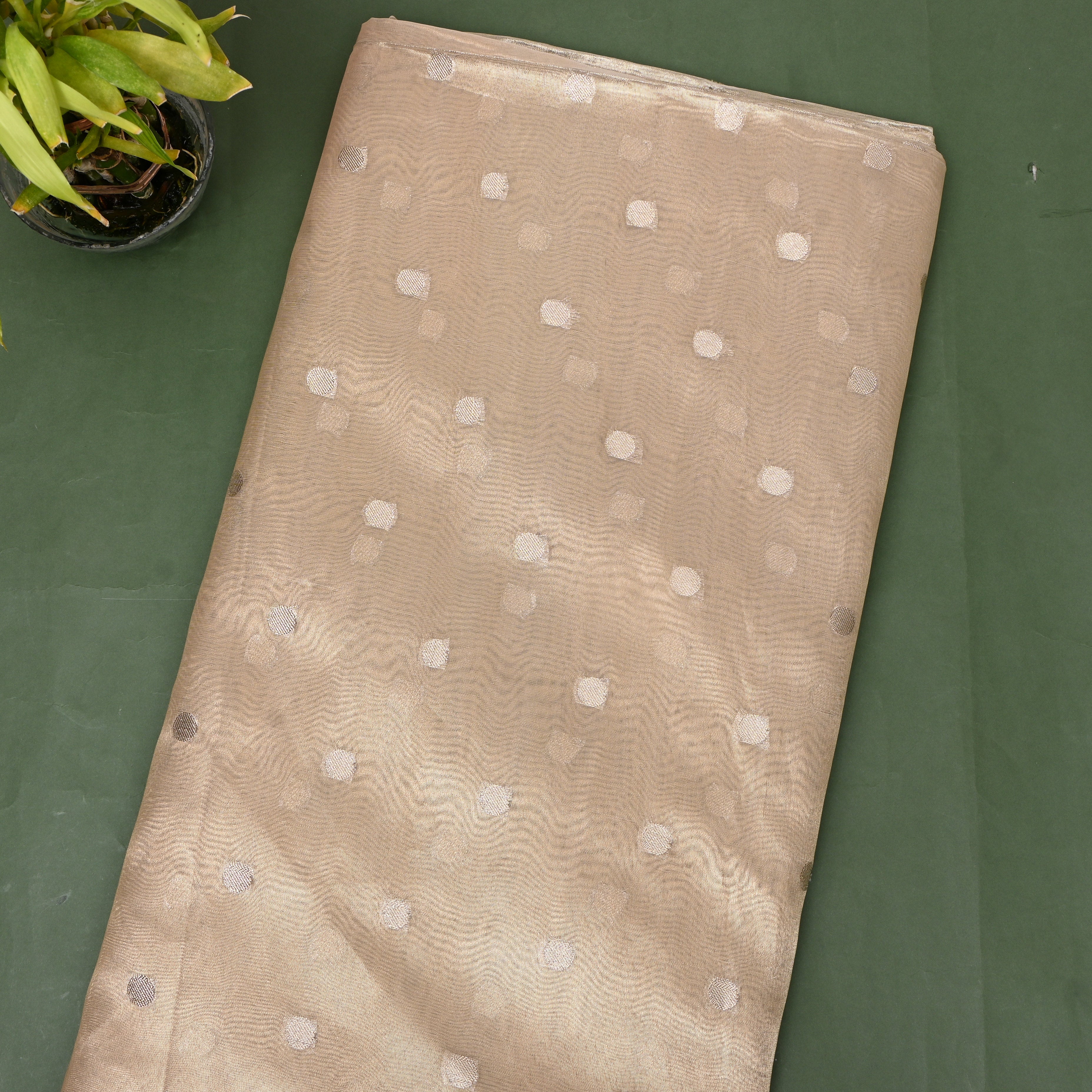 Beige Booti Jamawar Fabric