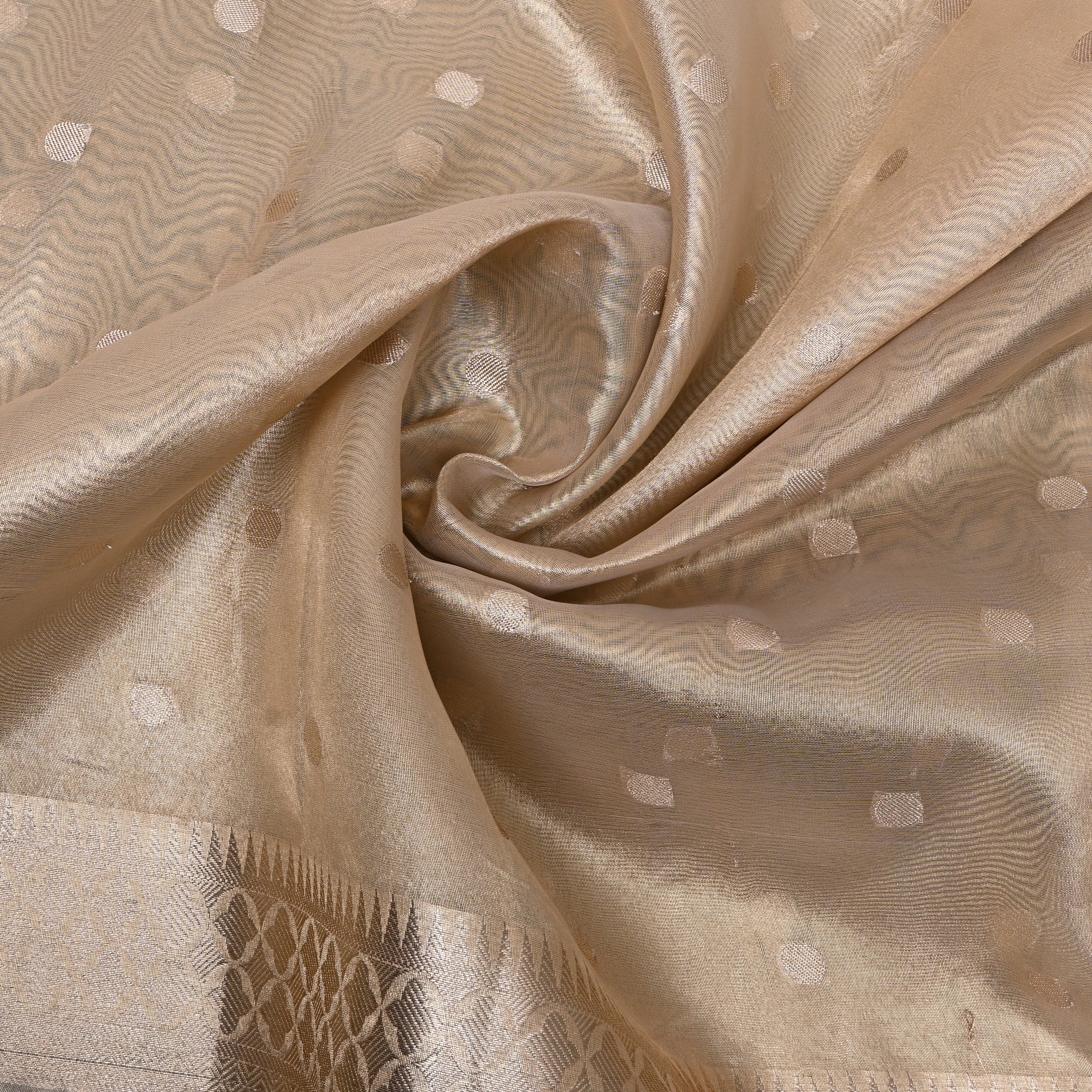 Beige Booti Jamawar Fabric