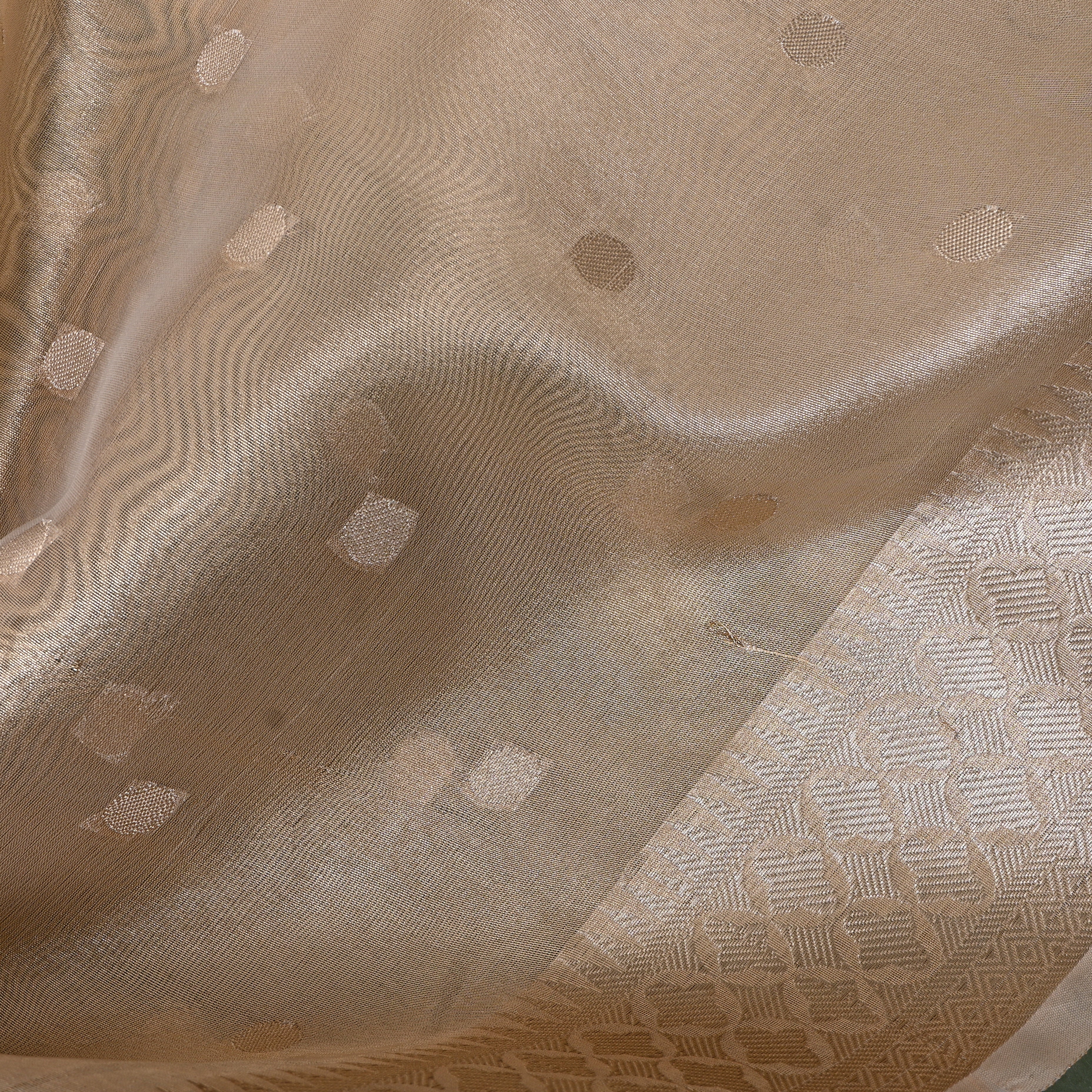 Beige Booti Jamawar Fabric