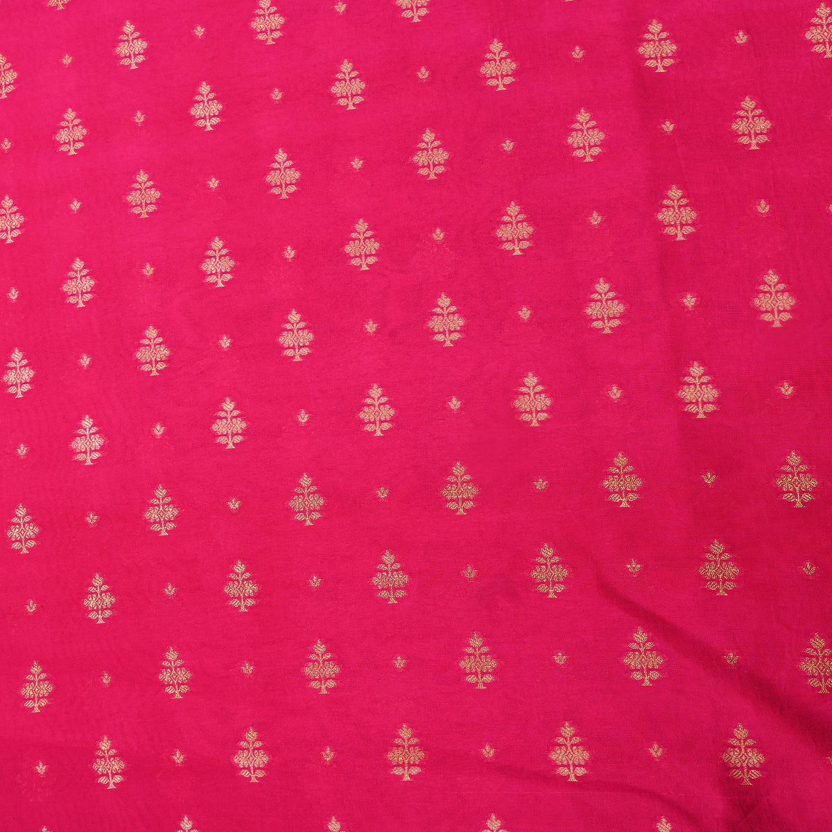 Blush Pink Gold Zari Butti Jamawar Silk Fabric