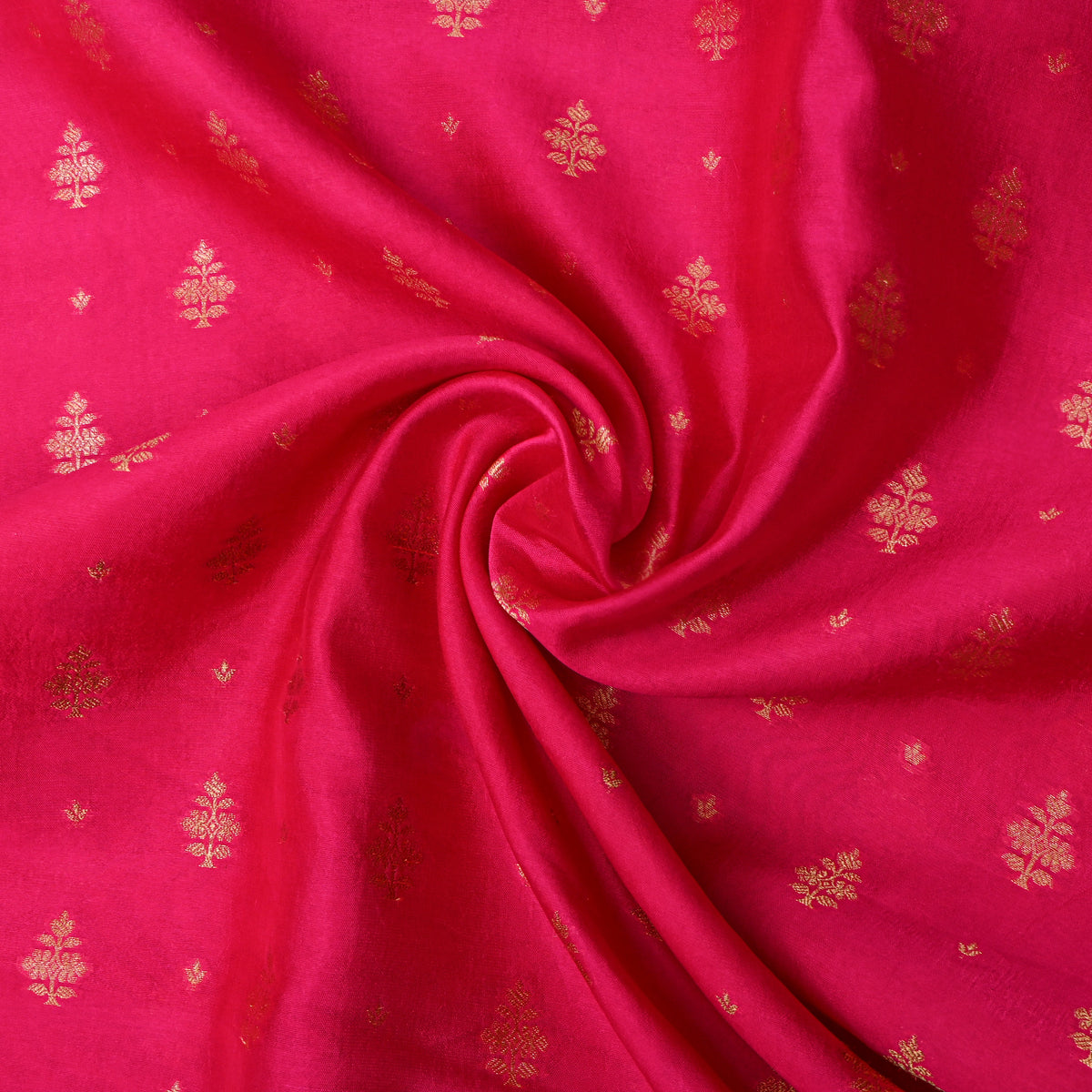 Blush Pink Gold Zari Butti Jamawar Silk Fabric