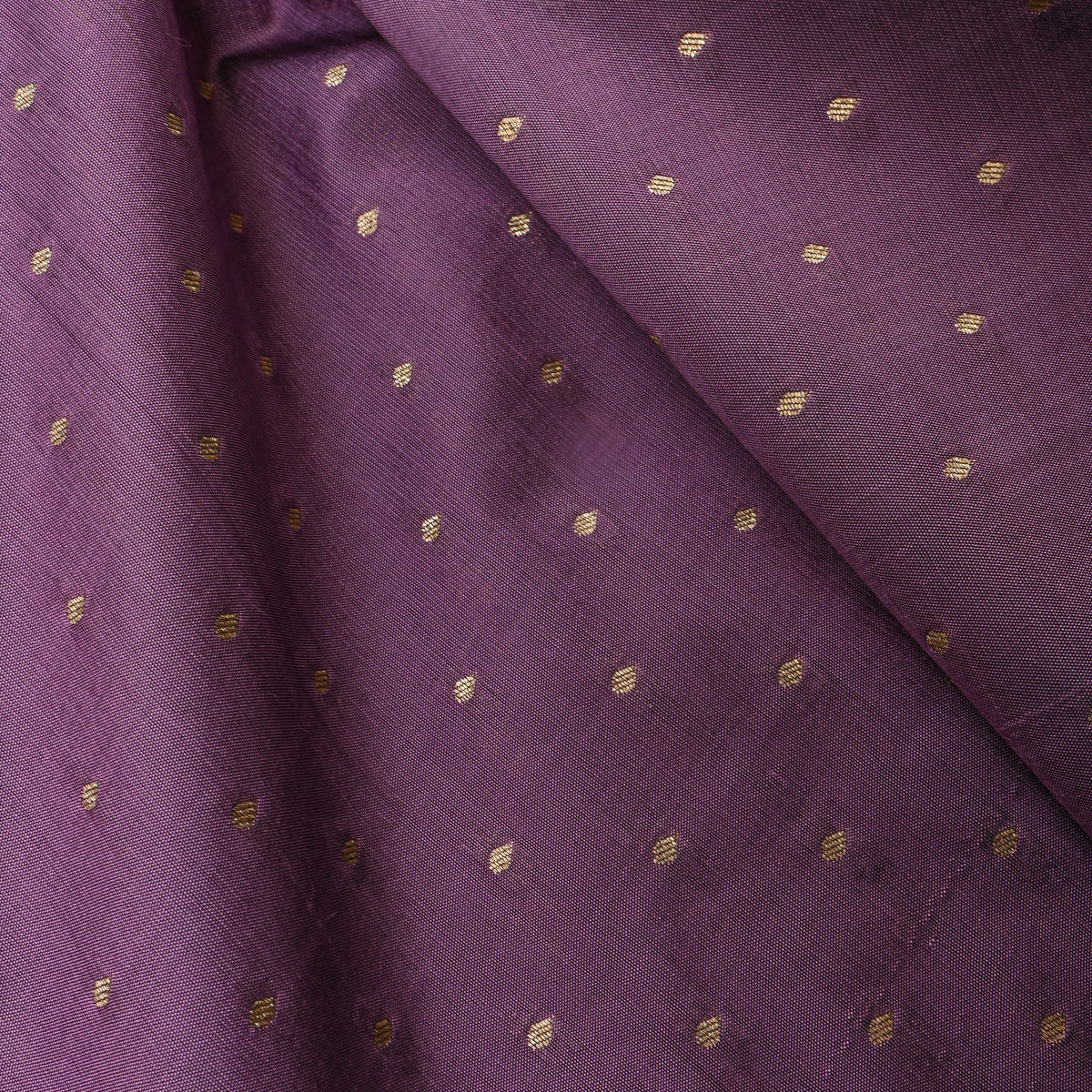 Amethyst Gold Zari Butti Jamawar Silk Fabric