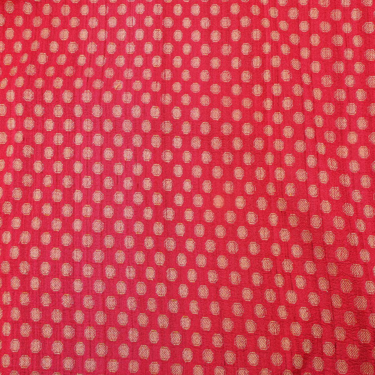 Crimson Gold Butti Banarasi  Silk Fabric