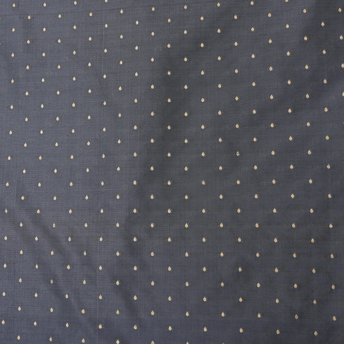 Charcoal Grey Gold Zari Butti Jamawar Silk Fabric