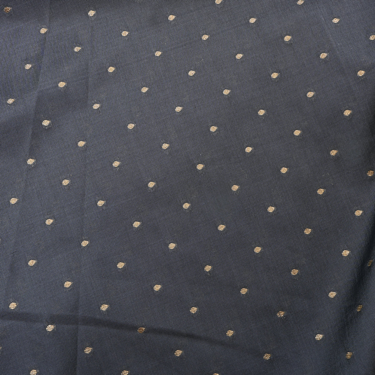 Charcoal Grey Gold Zari Butti Jamawar Silk Fabric