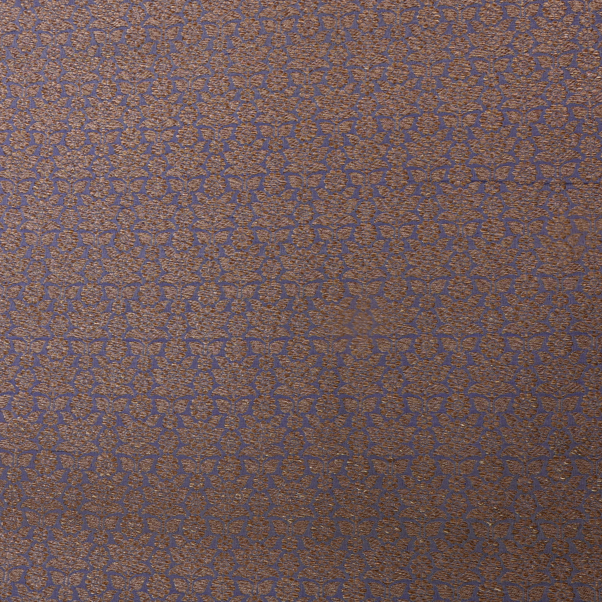 Slate Blue Antique Gold Brocade Self Weave  Banarasi Silk Fabric