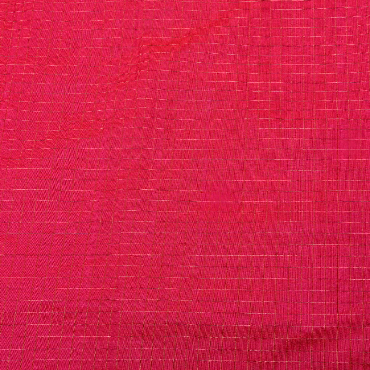 Fuchsia Gold Check Floral Jamawar Silk Fabric