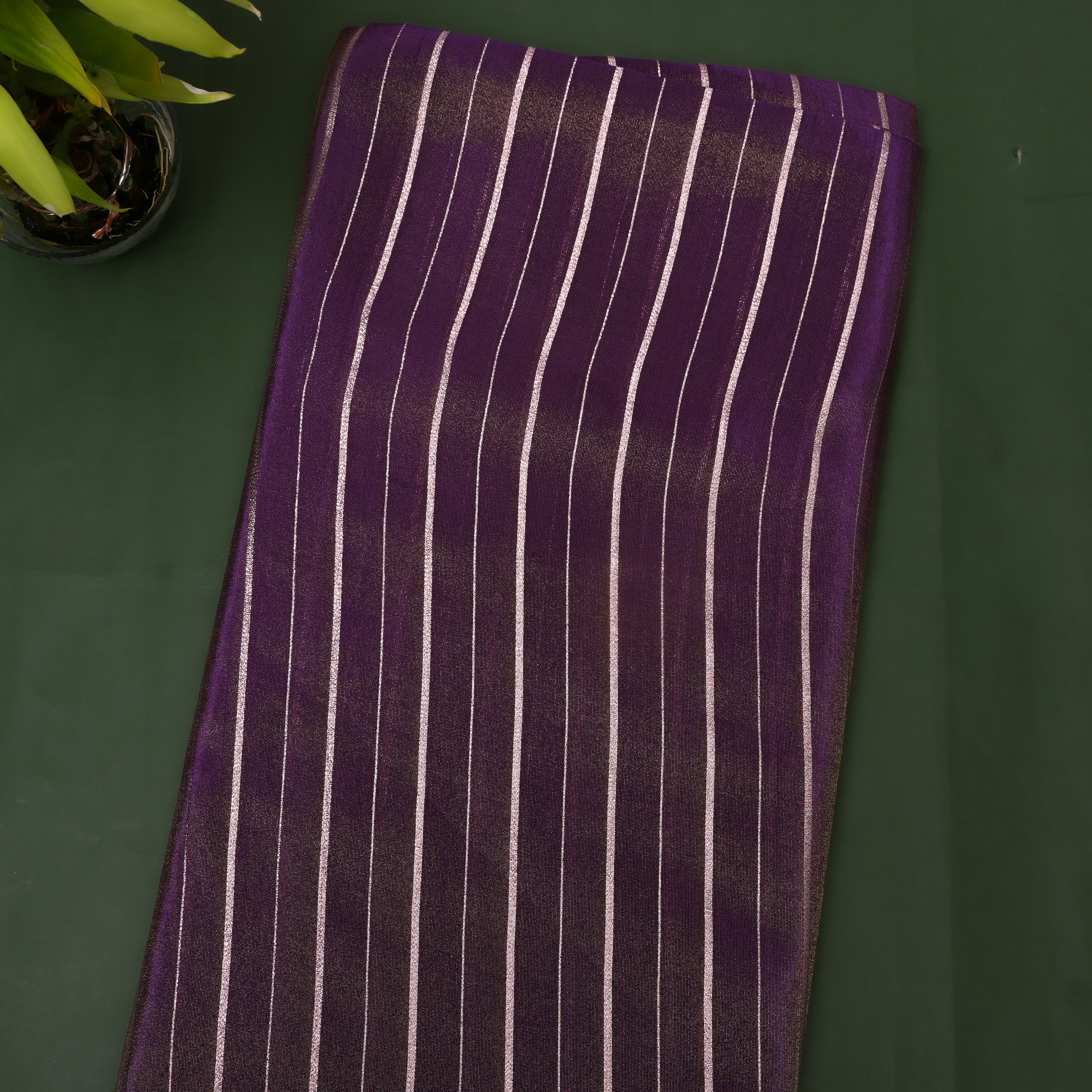 Purple Zari Woven Tissue Fabric
