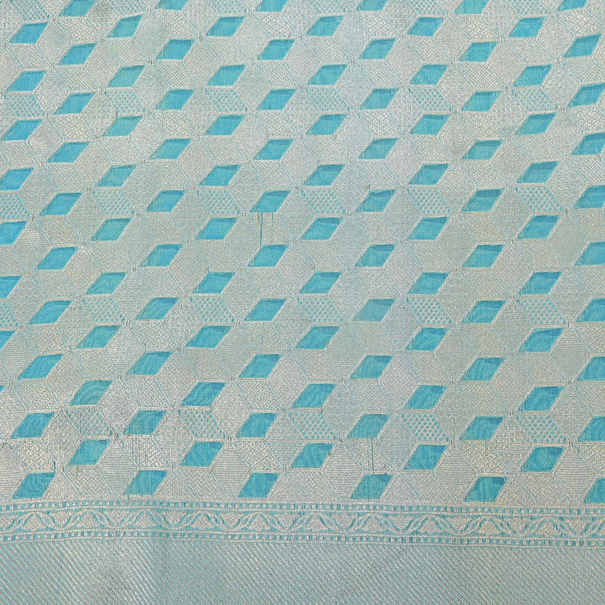 Blue Zari Weave Banarasi Silk