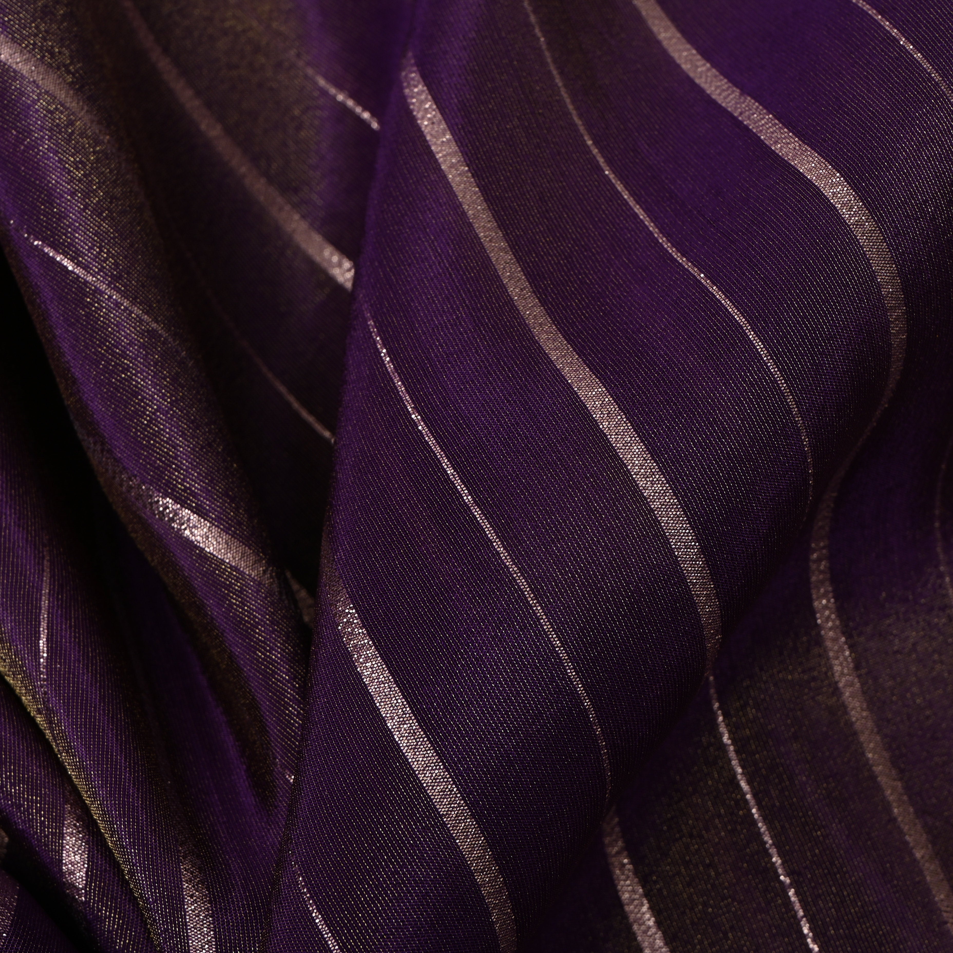 Purple Zari Woven Tissue Fabric