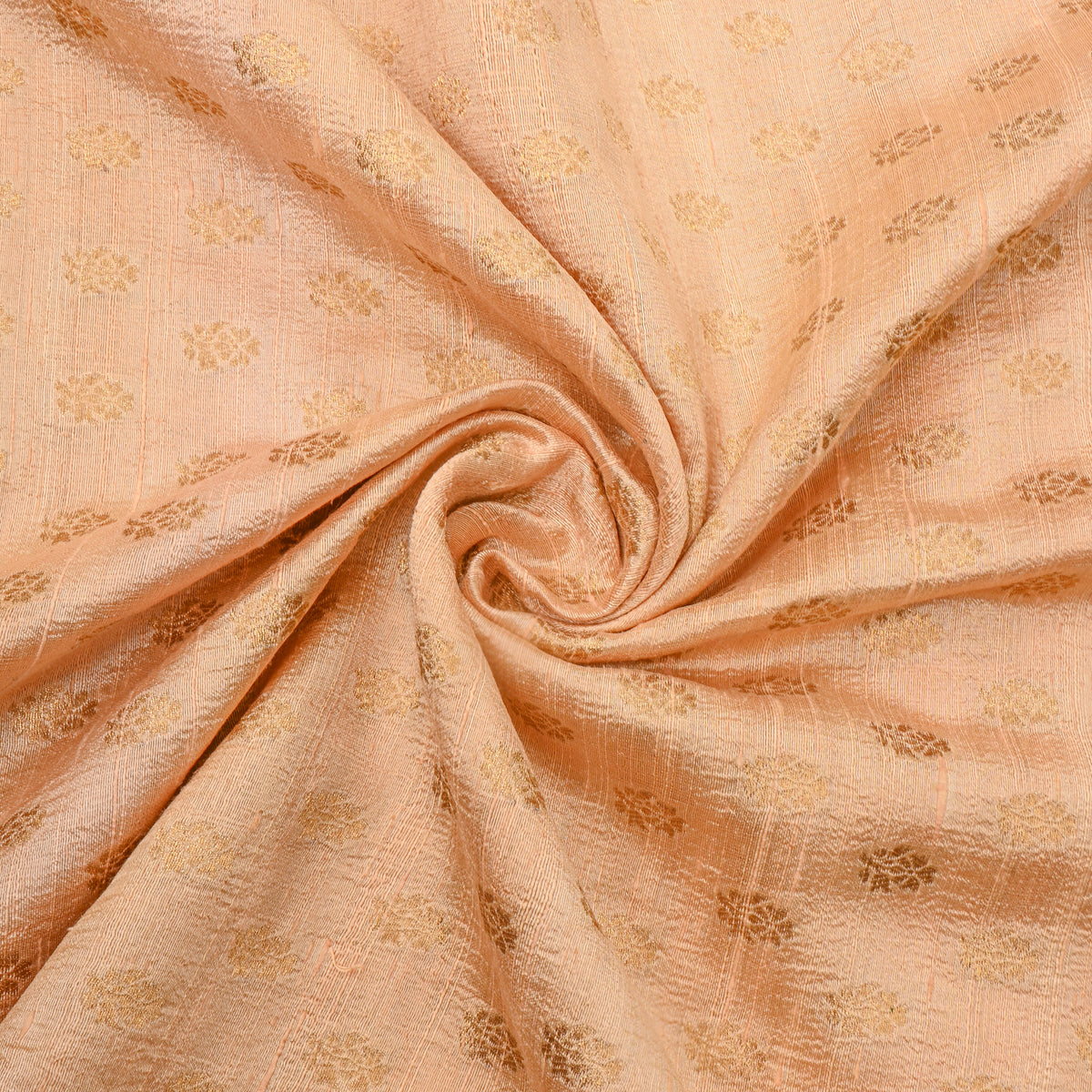 Sand Beige Gold Floral Butti Banarasi Silk Fabric
