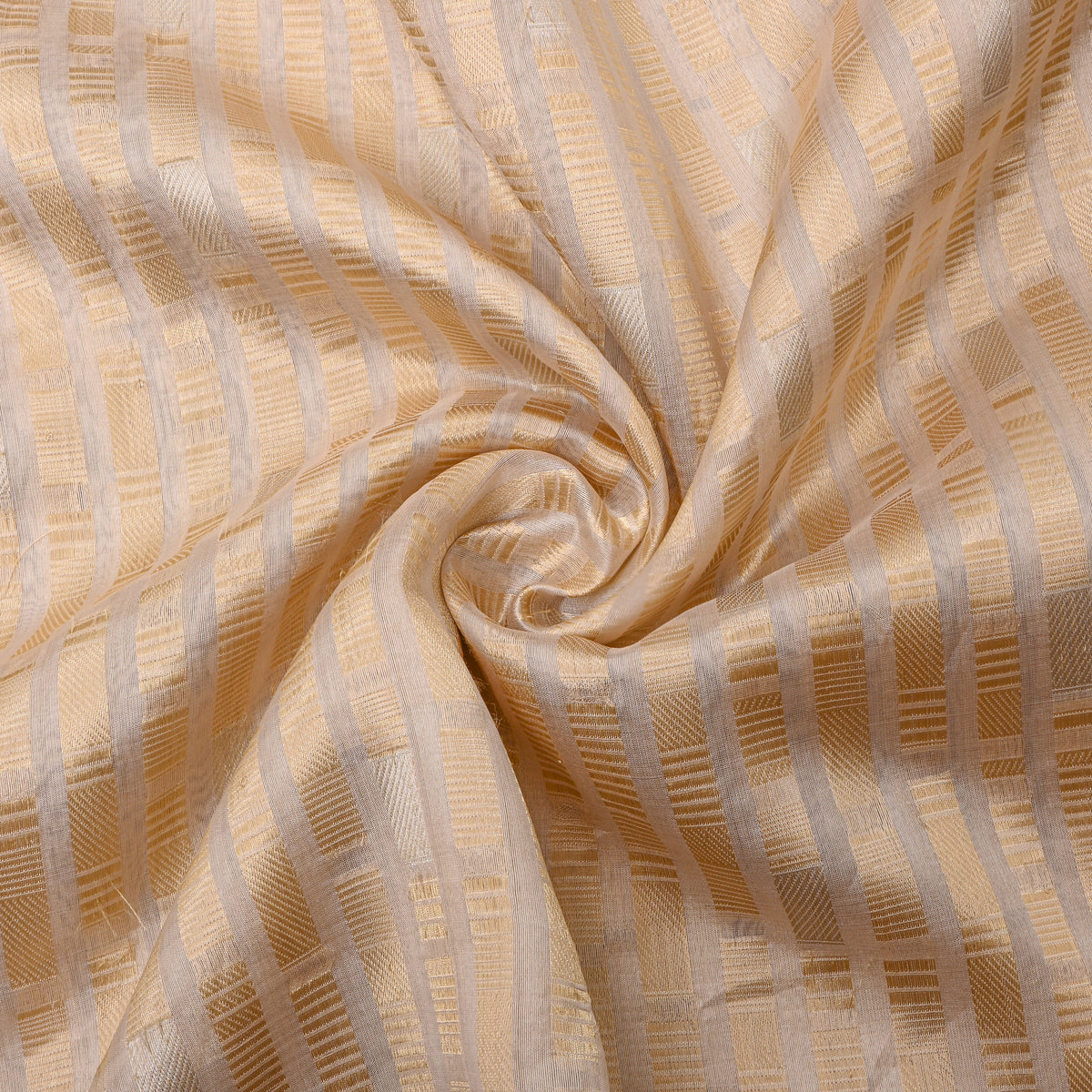 White Stripe Weave Banarasi Silk