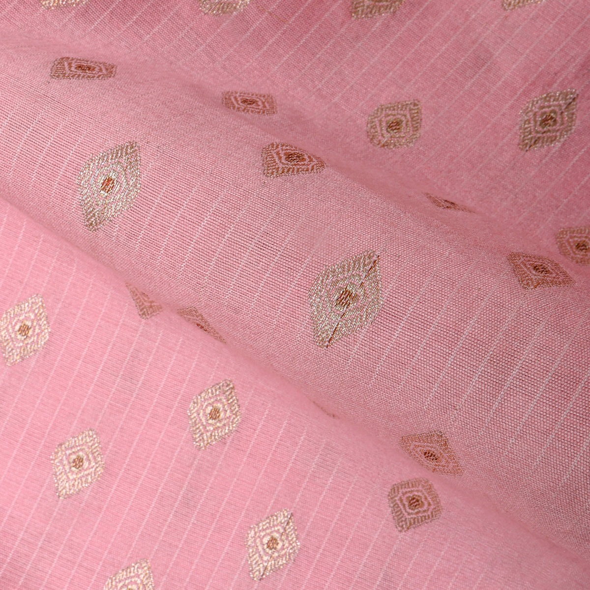 Lavender Dual Tone Zari Self Weave Banarasi Silk Fabric