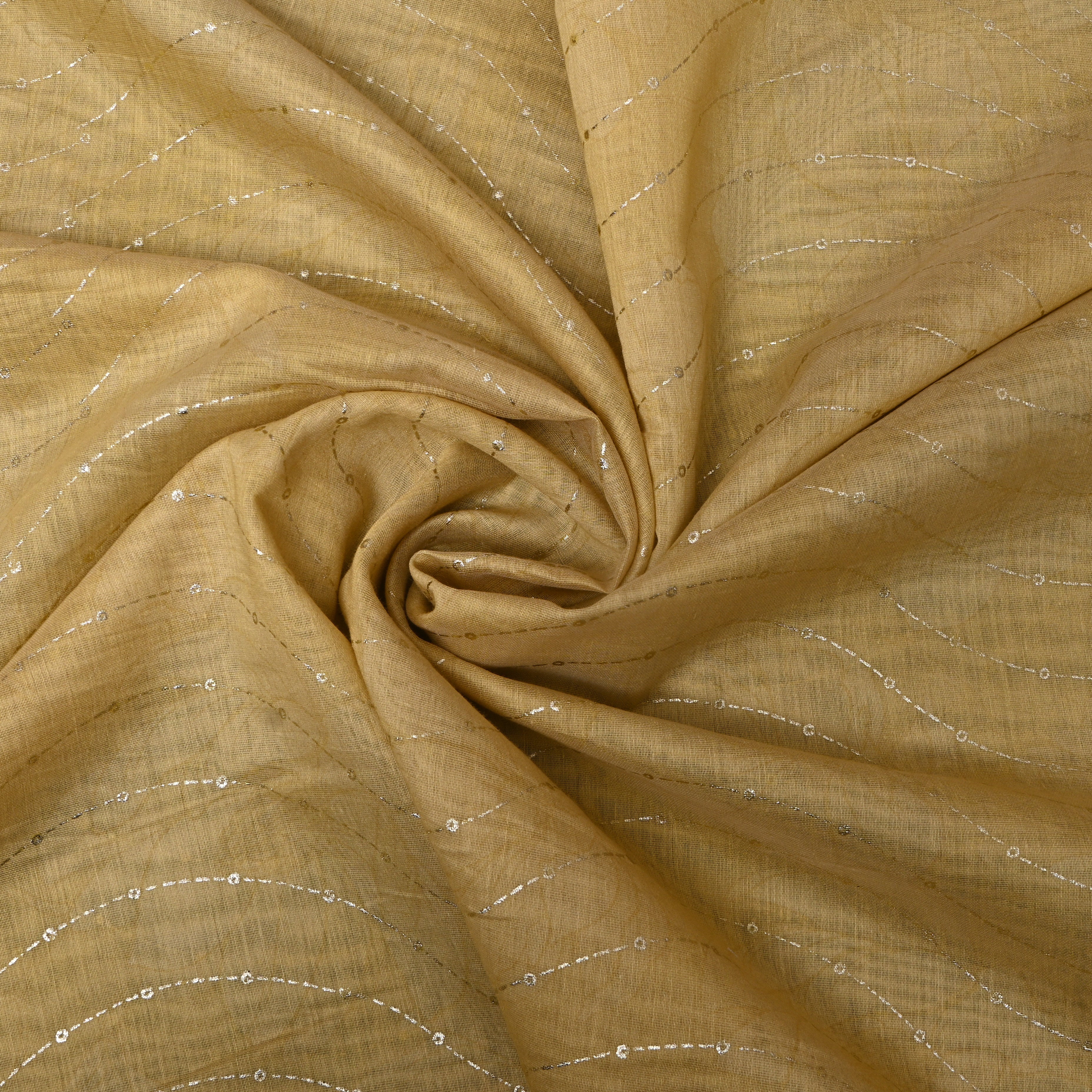 Golden Wave Foil Print Jamawar Silk