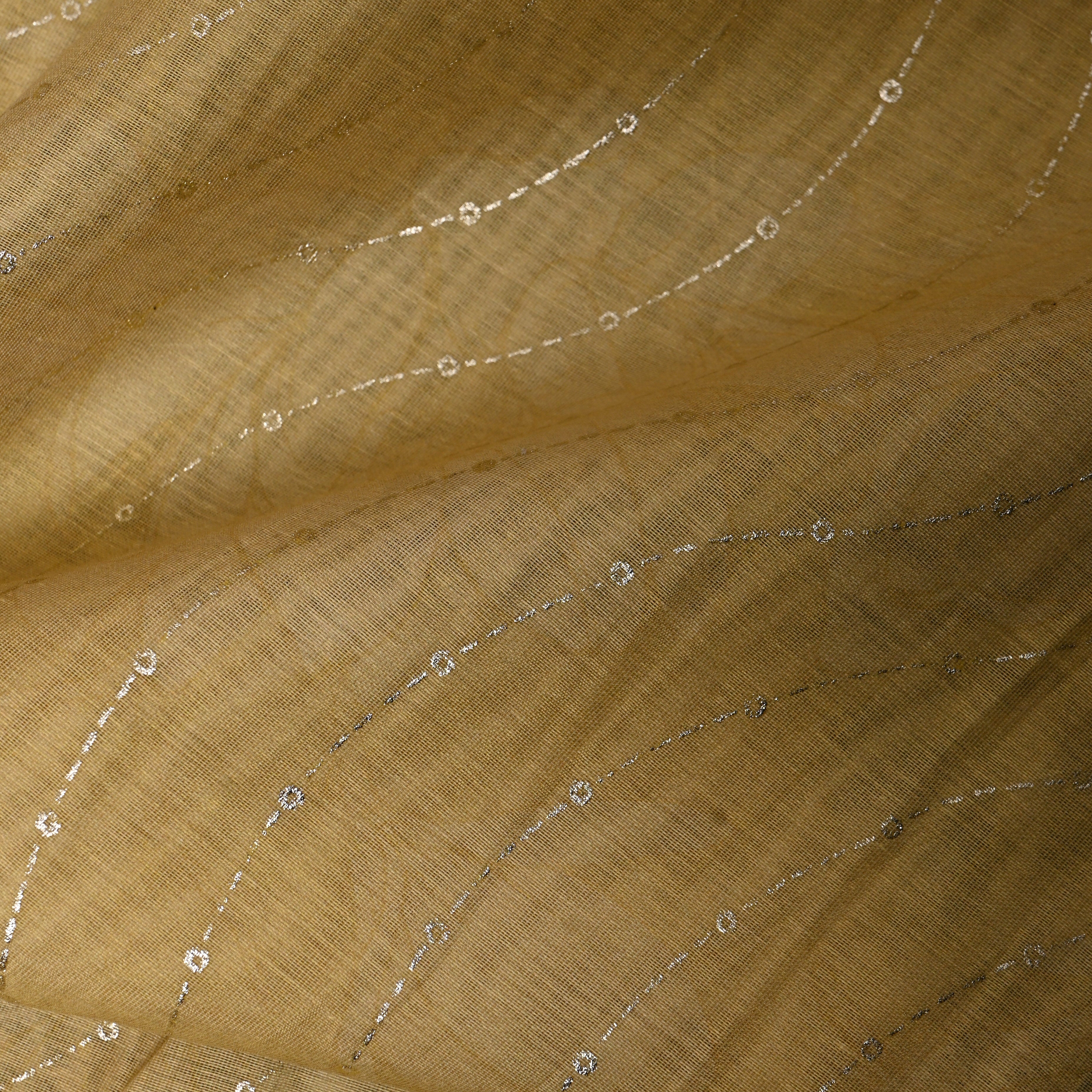 Golden Wave Foil Print Jamawar Silk