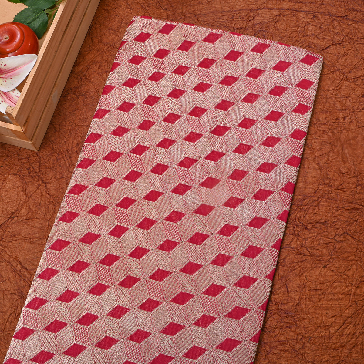 Red Zari Weave Banarasi Silk