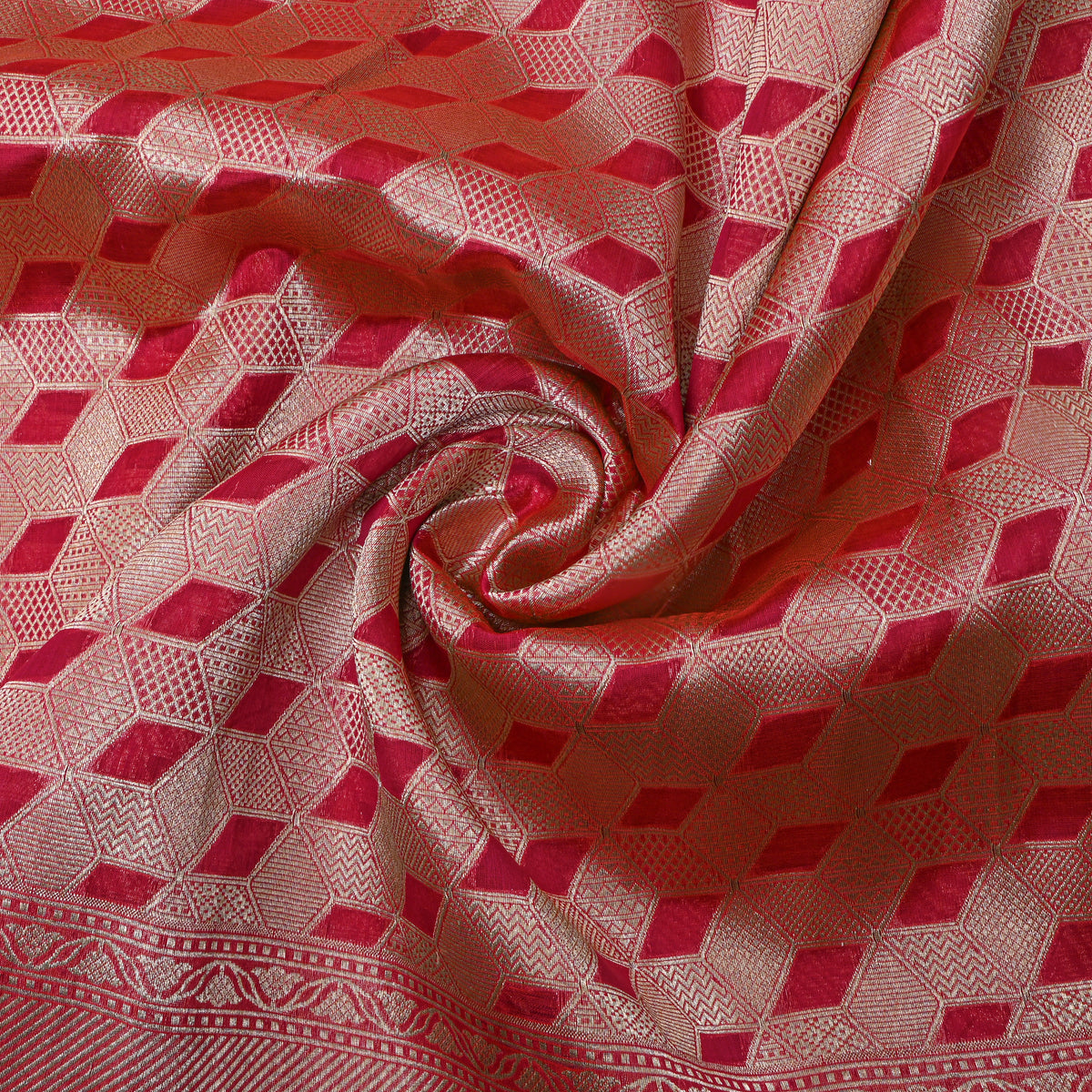 Red Zari Weave Banarasi Silk