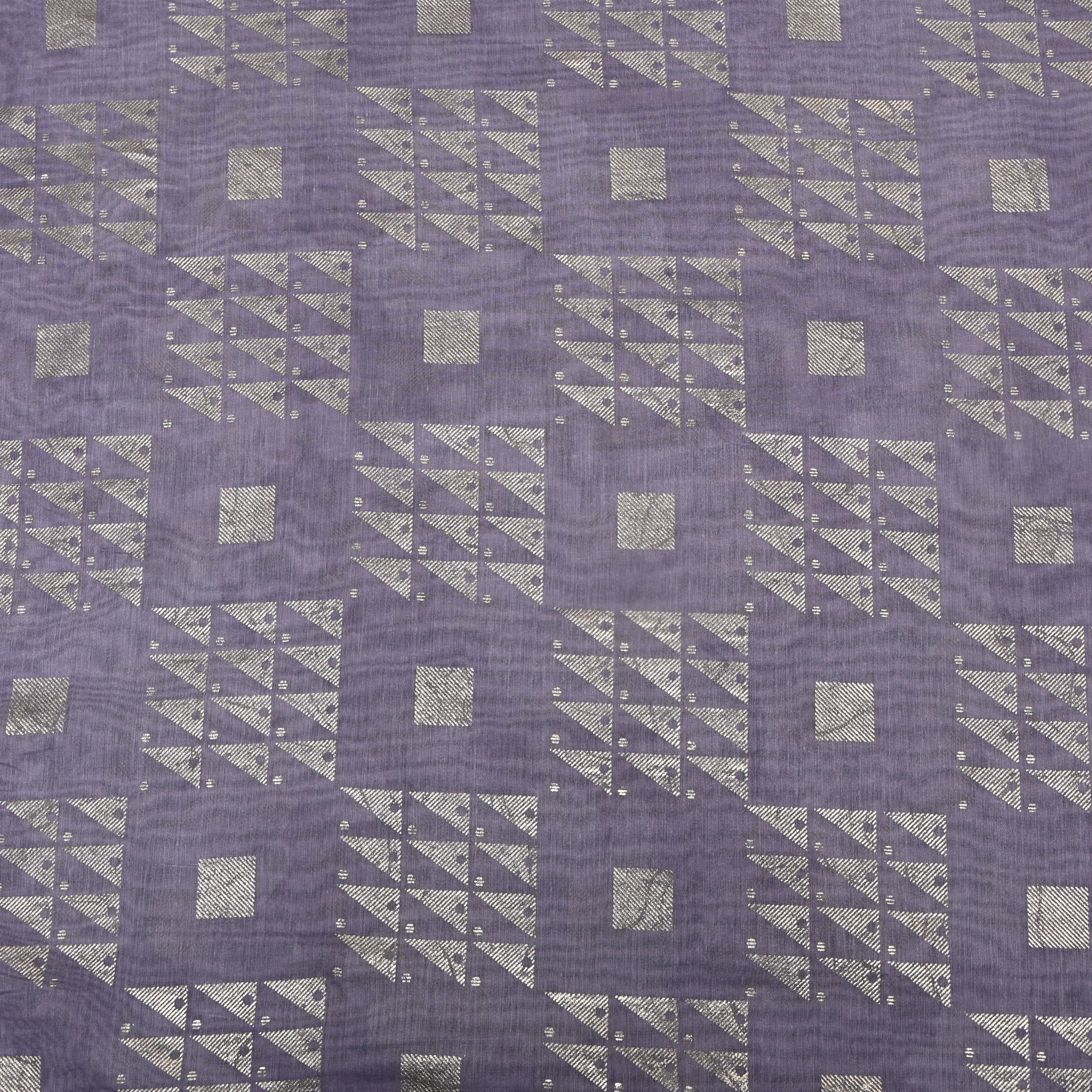 Lavender Geometric Foil Jamawar Silk