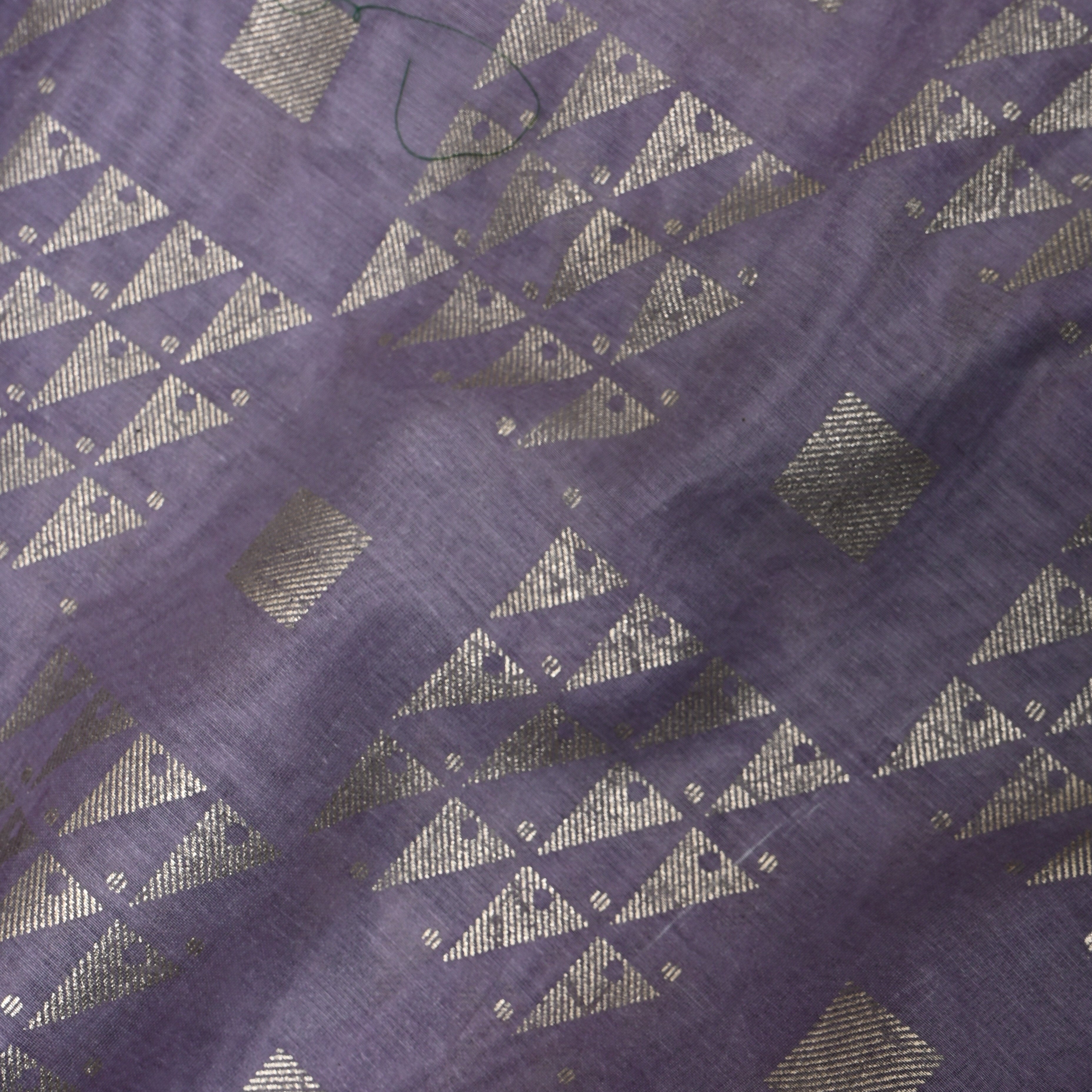 Lavender Geometric Foil Jamawar Silk