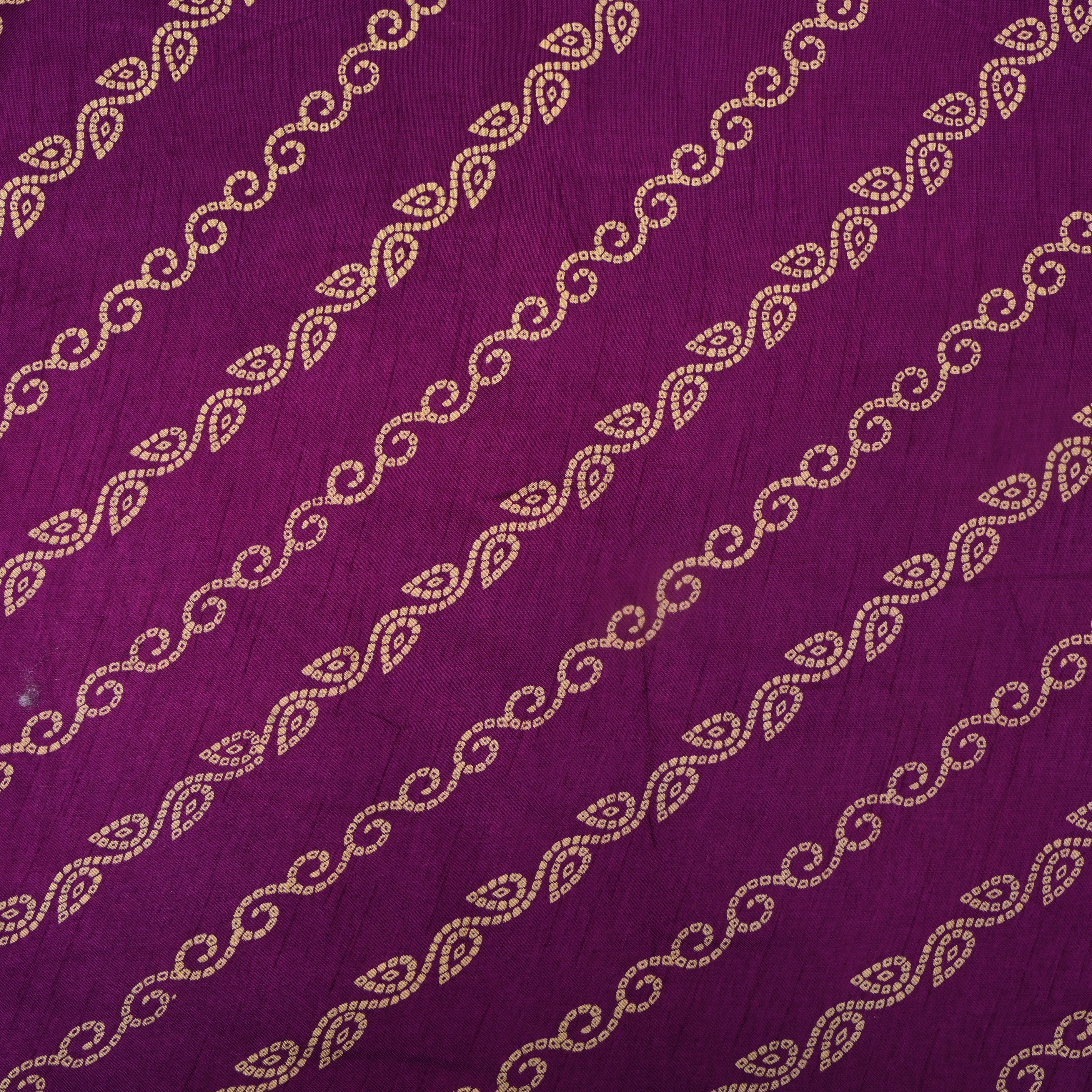 Purple Diagonal Paisley Vine Print Silk Fabric