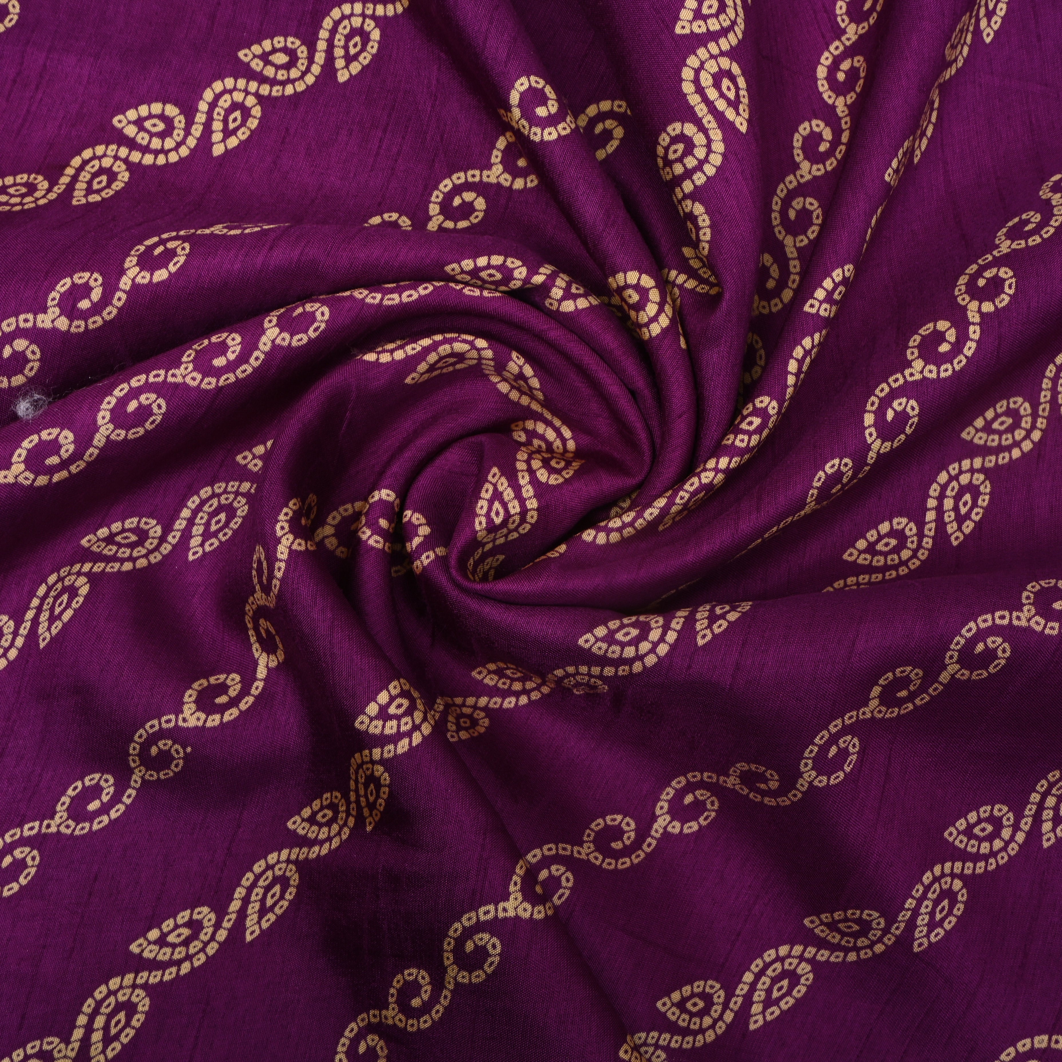 Purple Diagonal Paisley Vine Print Silk Fabric