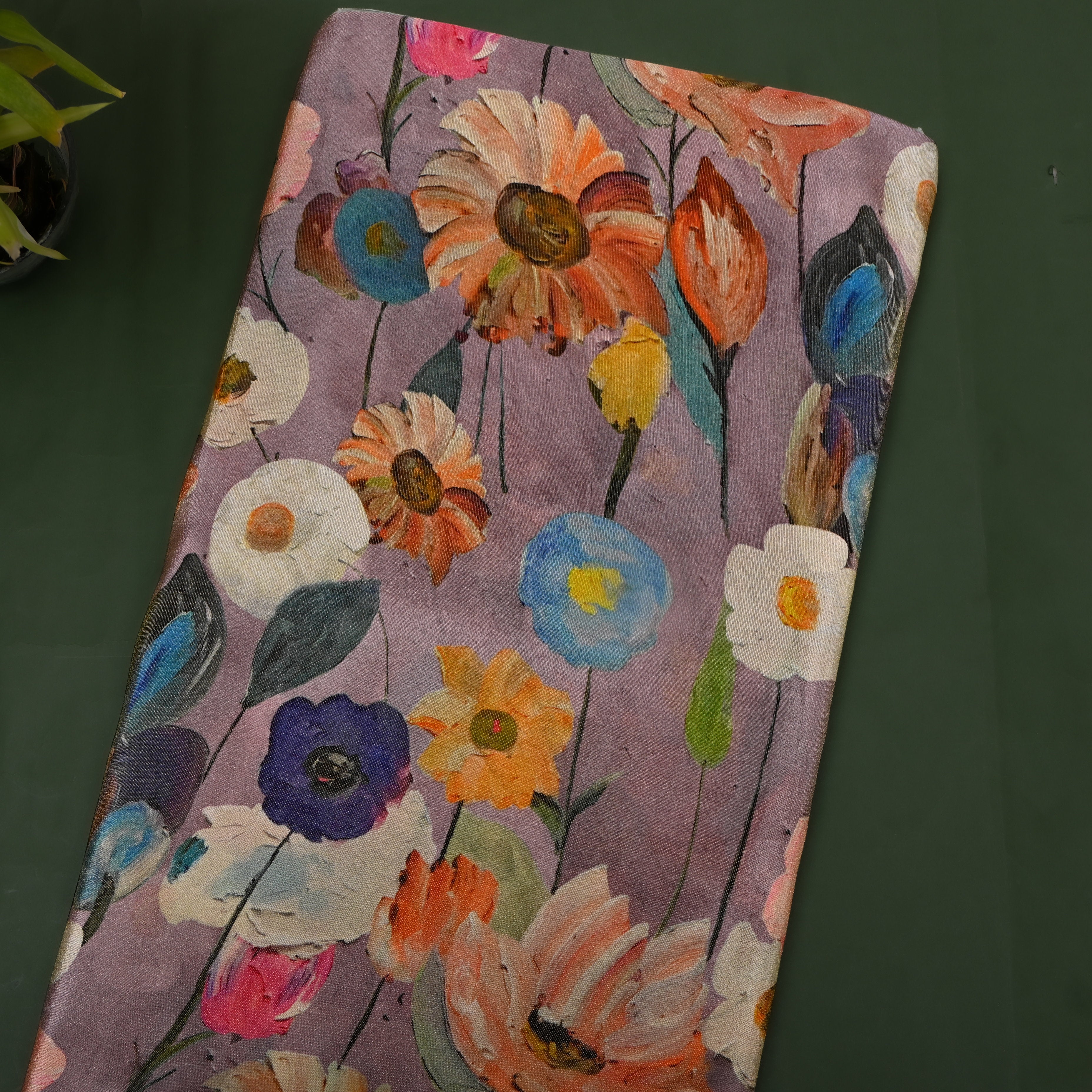 Lavender Wildflower Digital Print Tissue Fabric