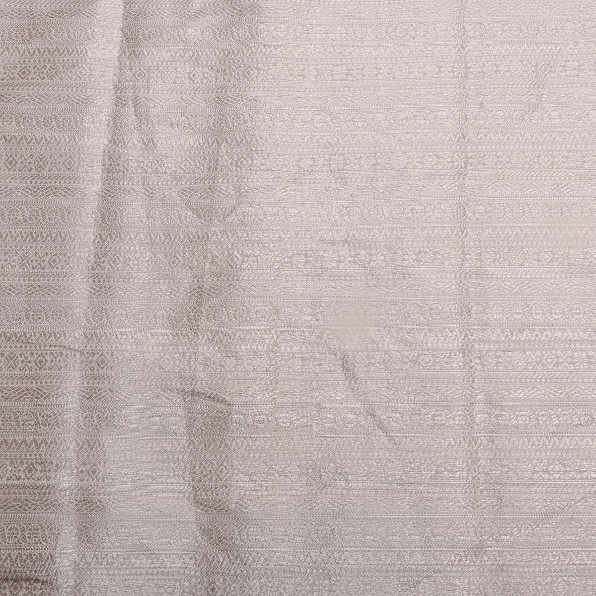 Pewter Silver ZariZigzag Stripe Jamawar Silk Fabric