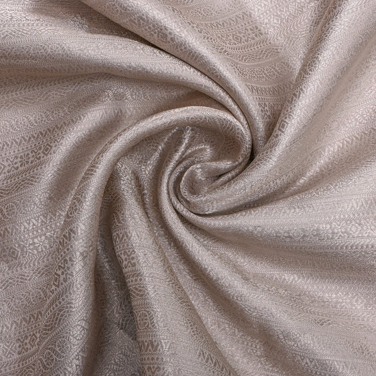 Pewter Silver ZariZigzag Stripe Jamawar Silk Fabric