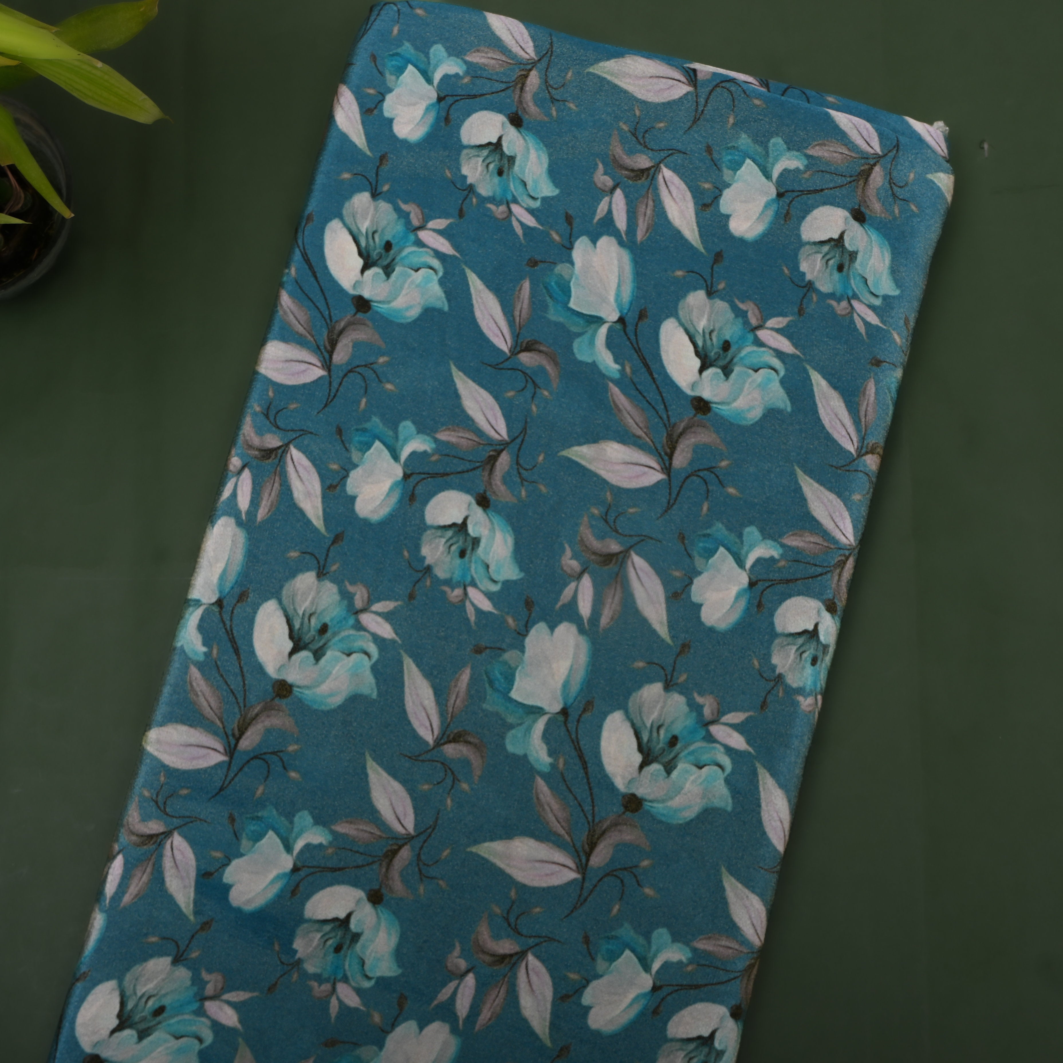 Magic Purple Magnolia Digital Print Tissue Fabric