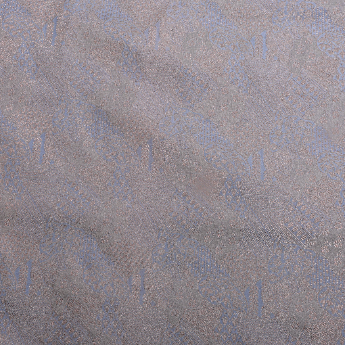 Slate Blue Banarasi Silk With Gold Zari Weave