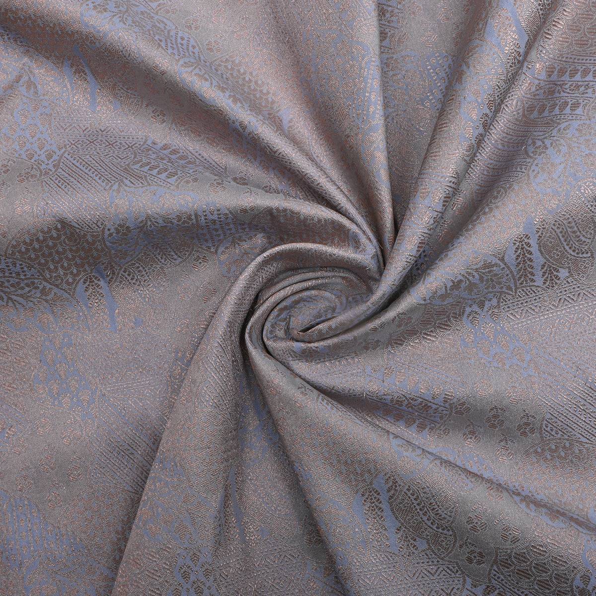 Slate Blue Banarasi Silk With Gold Zari Weave