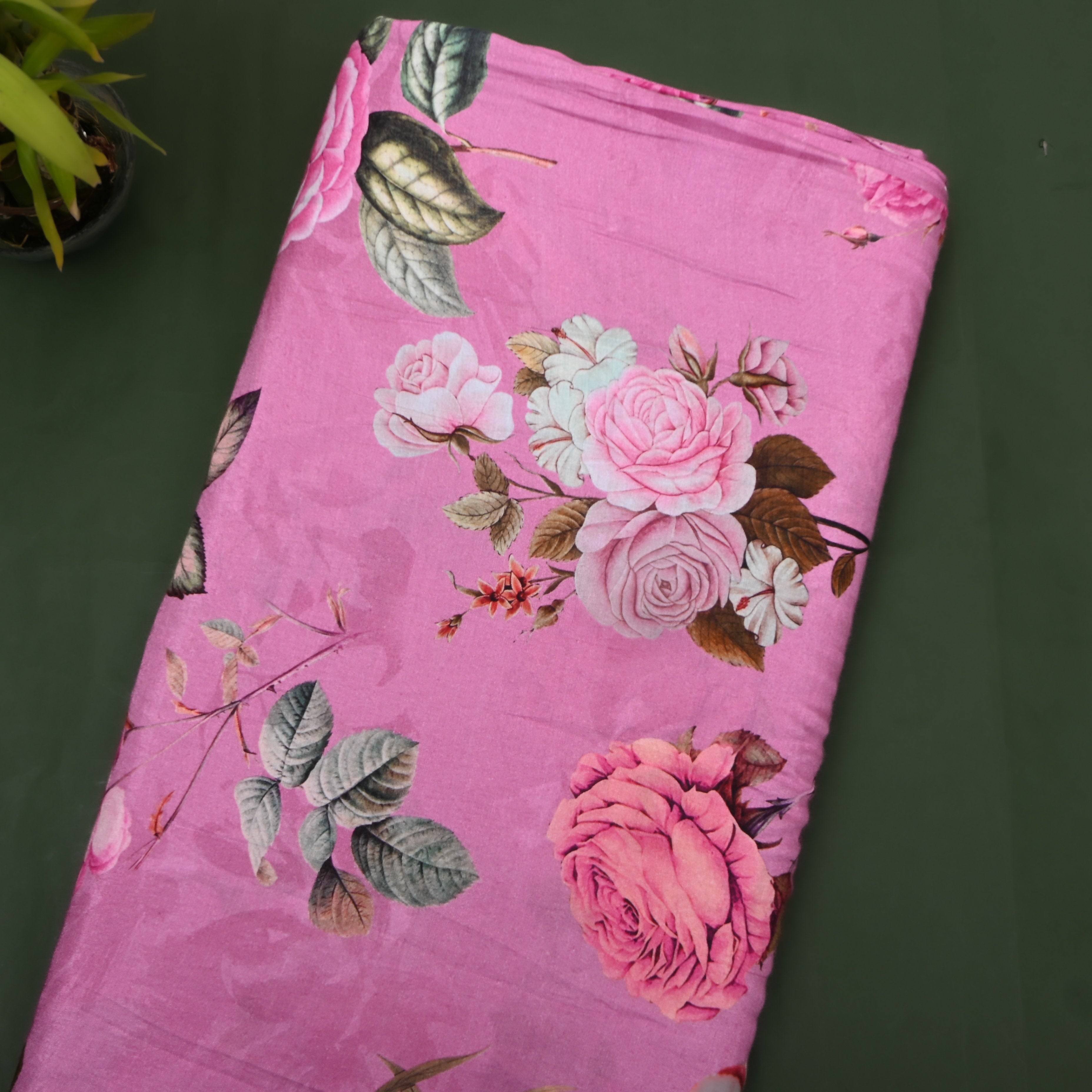Lavender Floral Printed Organza Fabric