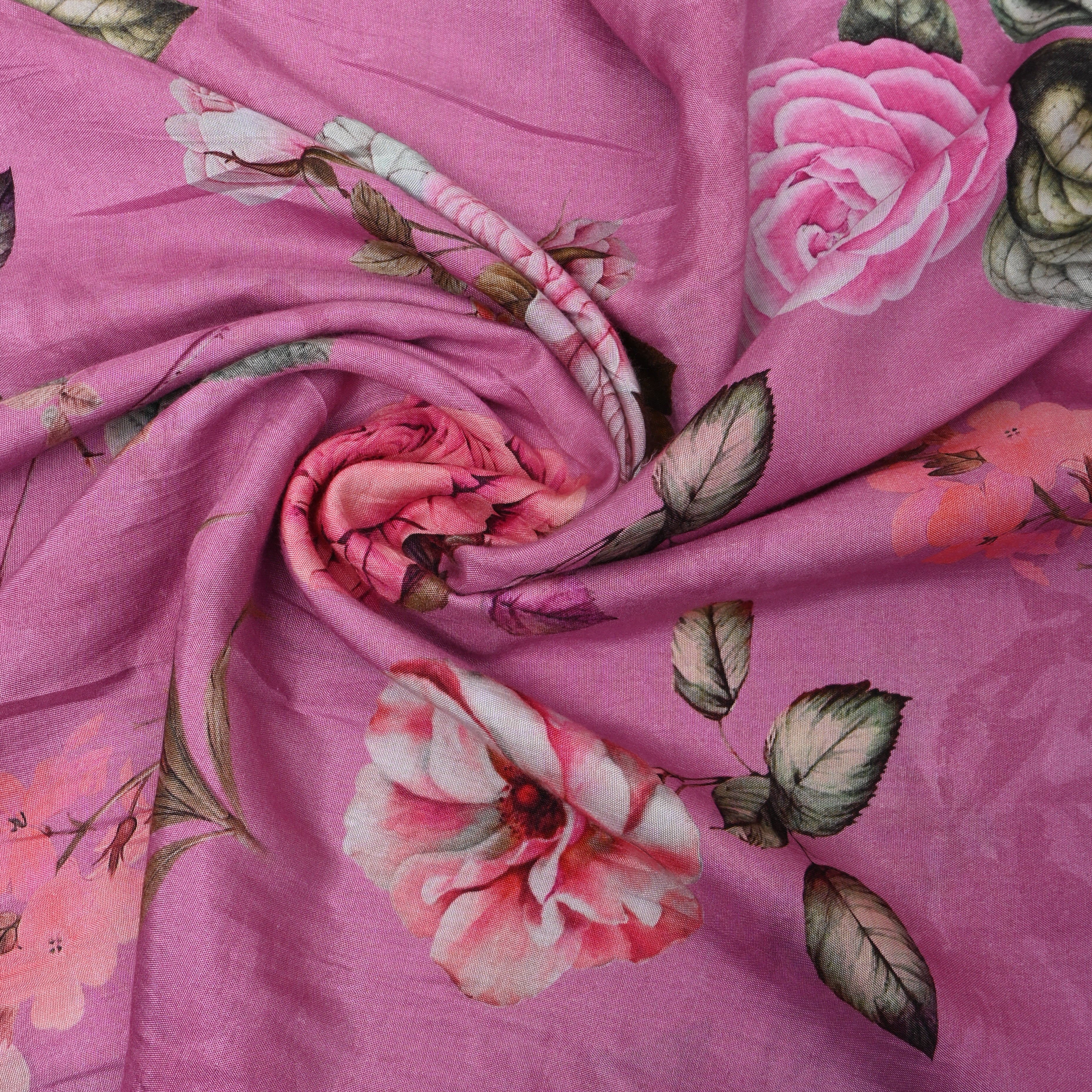 Lavender Floral Printed Organza Fabric