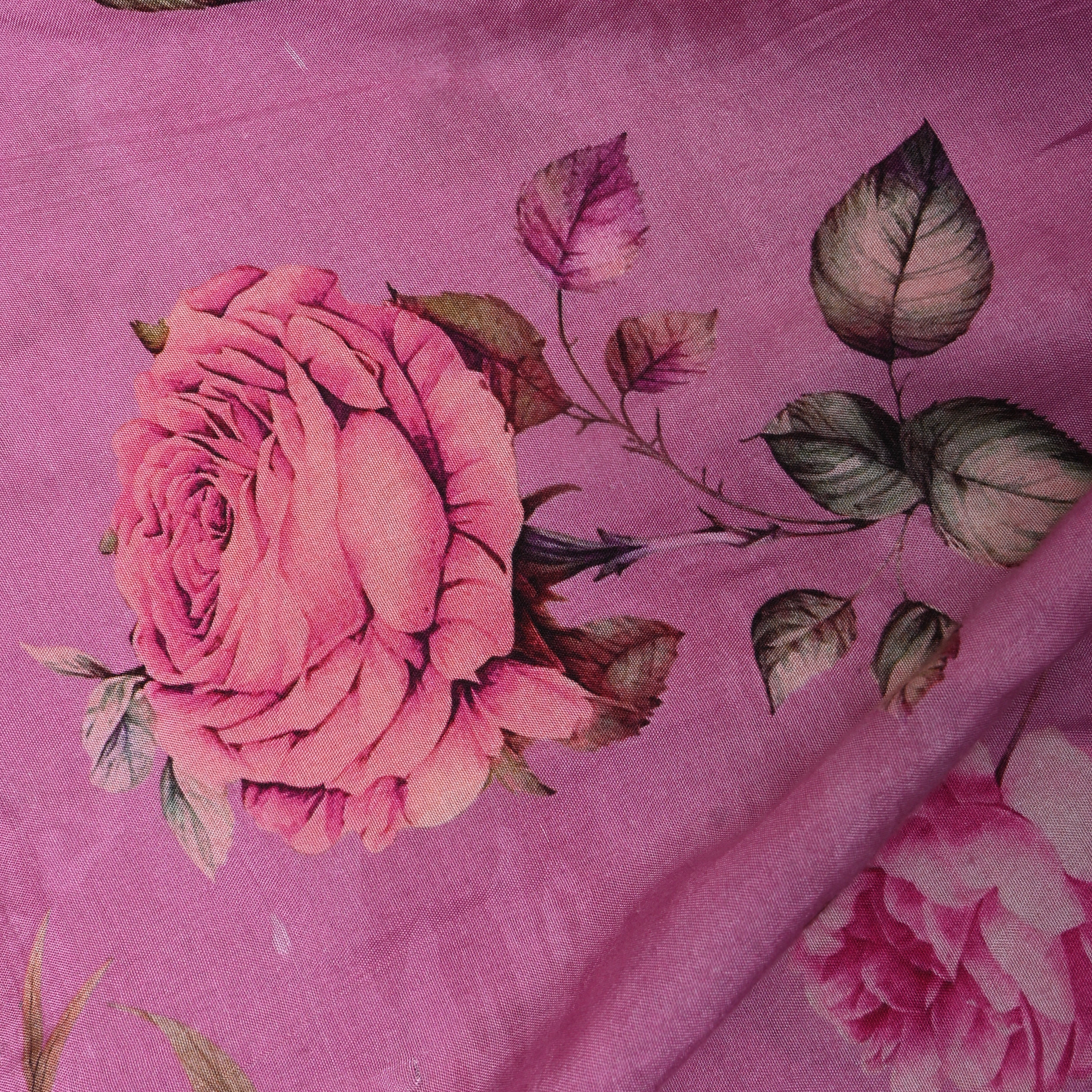 Lavender Floral Printed Organza Fabric