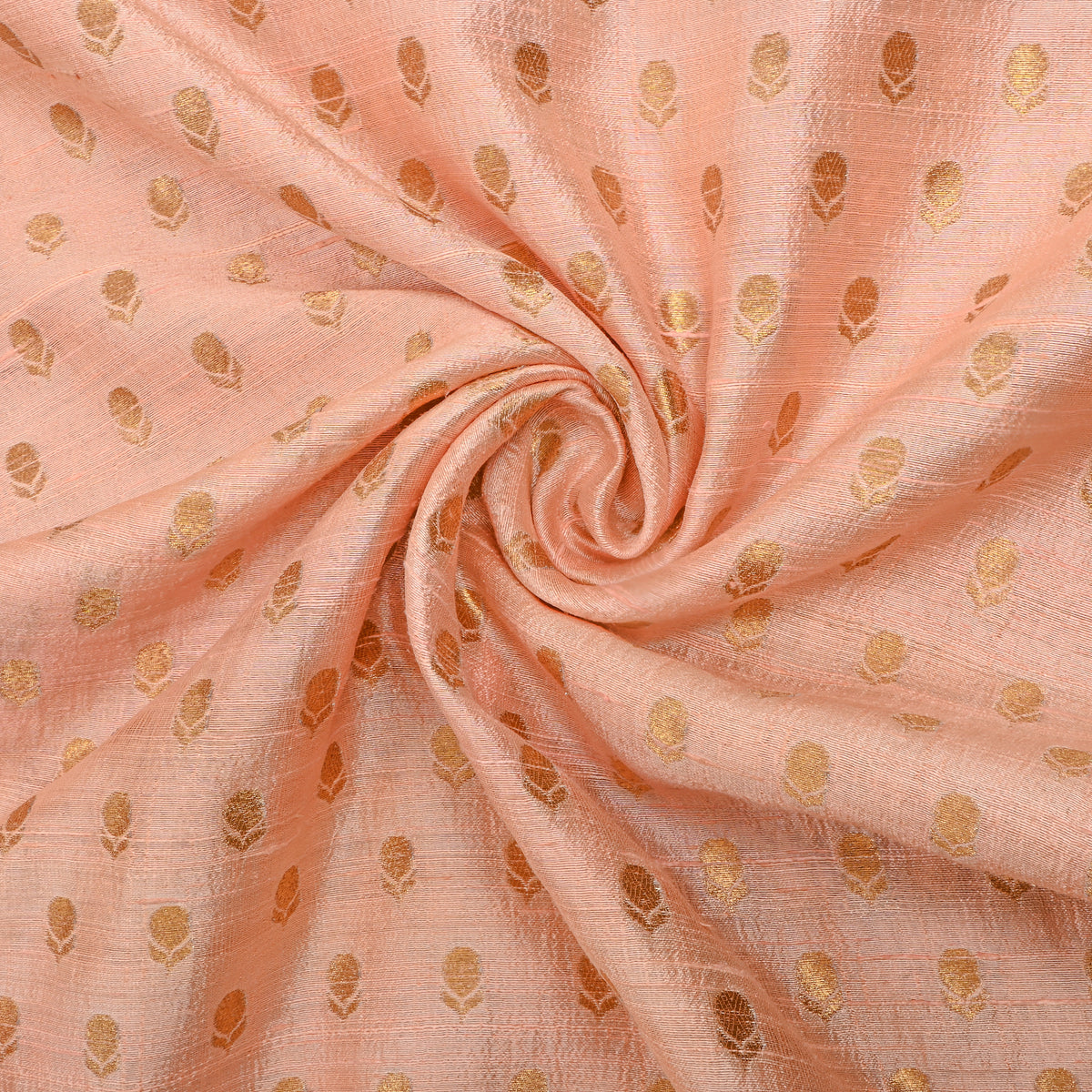 Beige Gold Zari Butti Banarasi Fabric