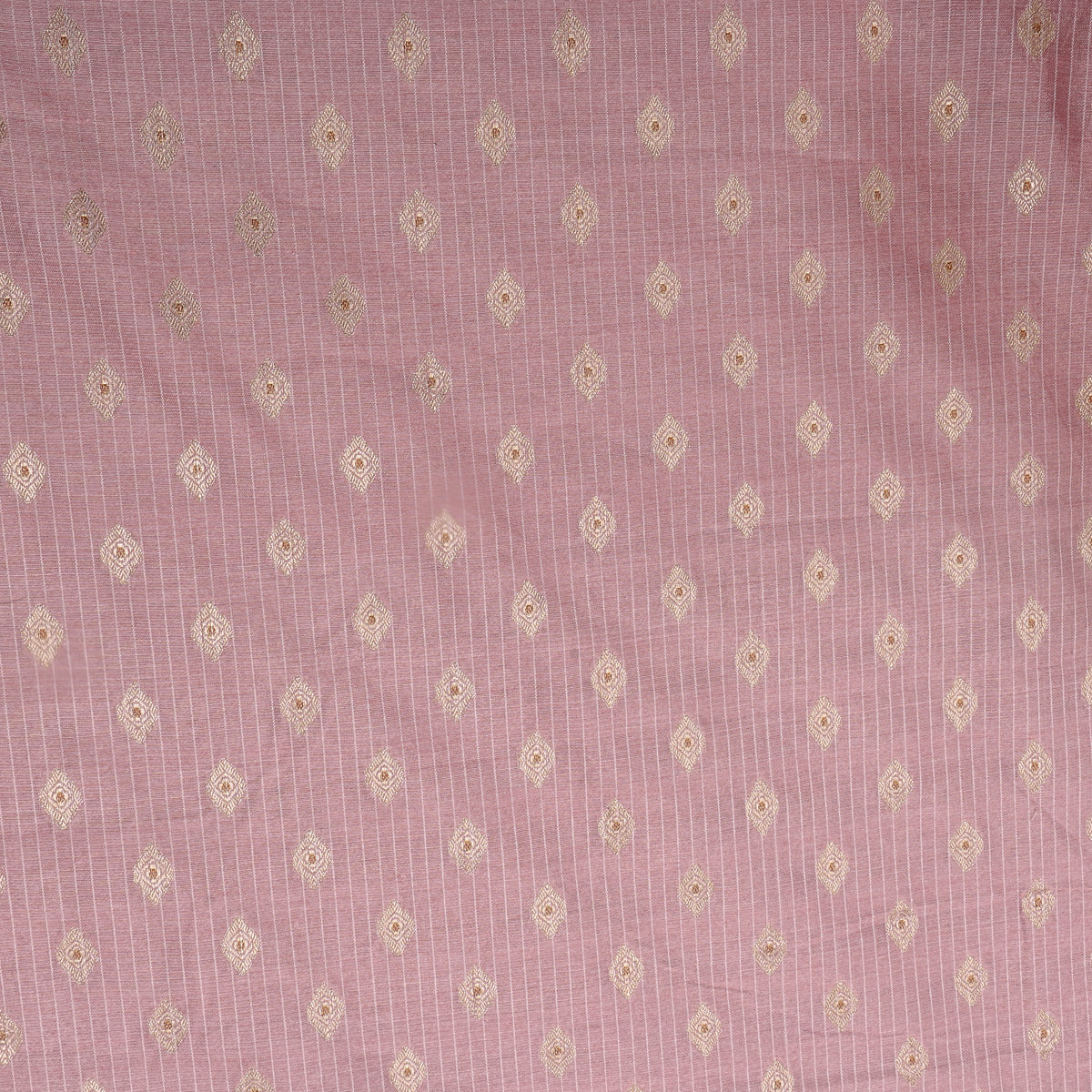 Dust Lavender Banarasi Silk Fabric With Gold Zari Butti