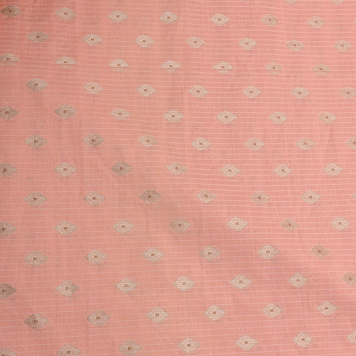 Blush Pink Banarasi Silk Fabric With Gold Zari Butti