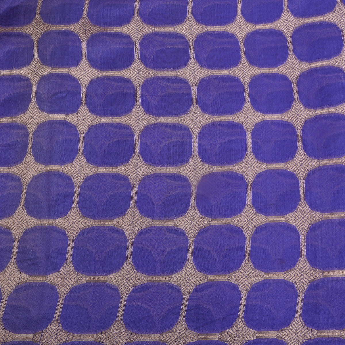 Purple Checks Weave Banarasi Silk
