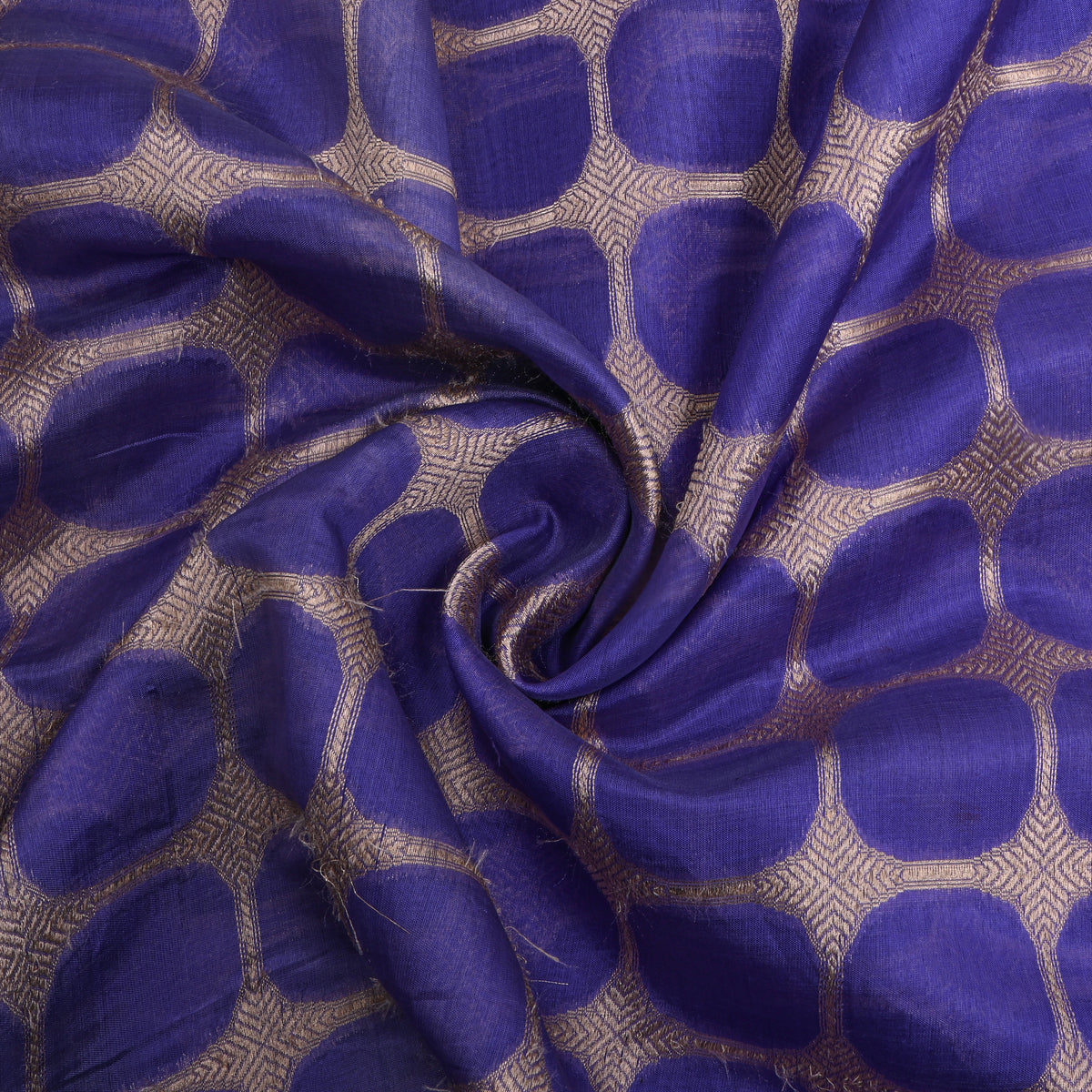 Purple Checks Weave Banarasi Silk