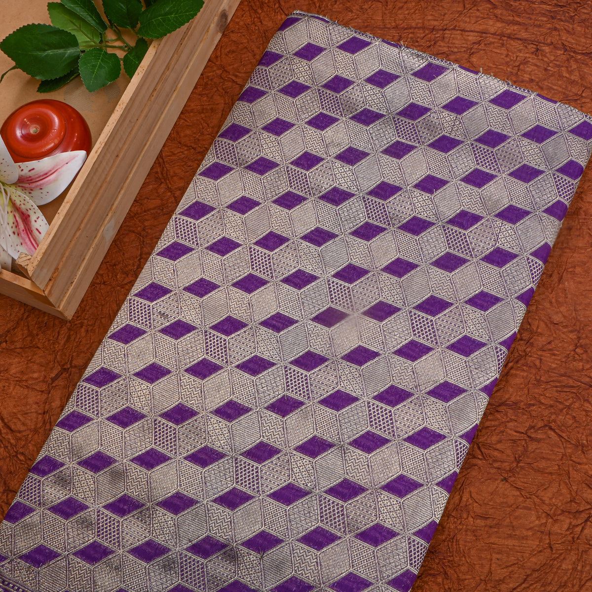 Purple Zari Weave Banarasi Silk