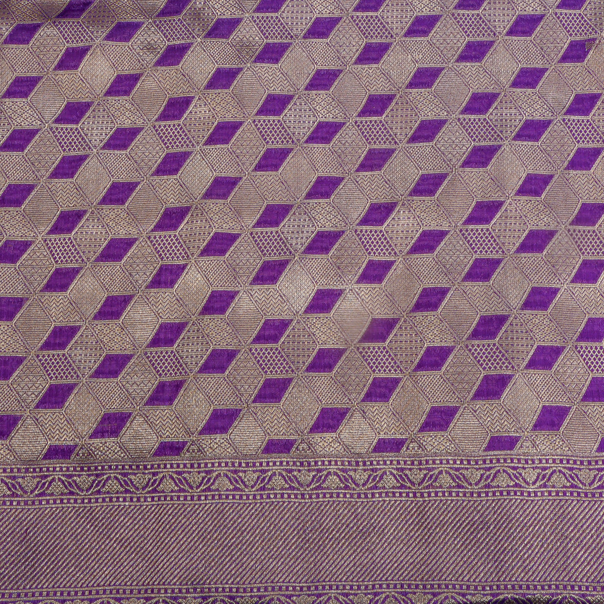 Purple Zari Weave Banarasi Silk