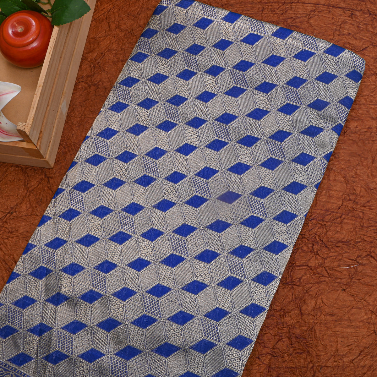 Blue Zari Weave Banarasi Silk